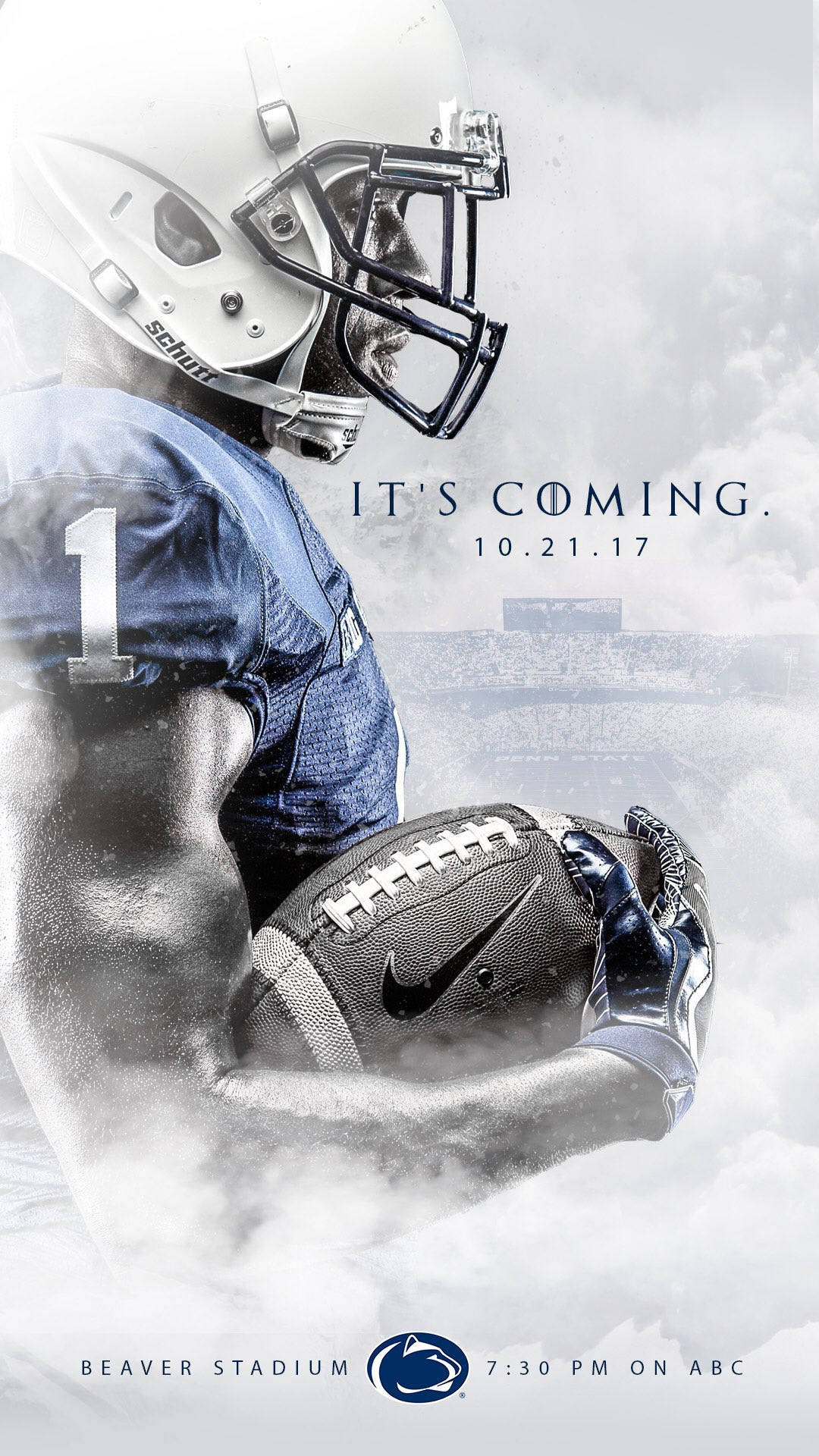 Penn State, blue jersey, white helmet, Full HD Phone Wallpaper