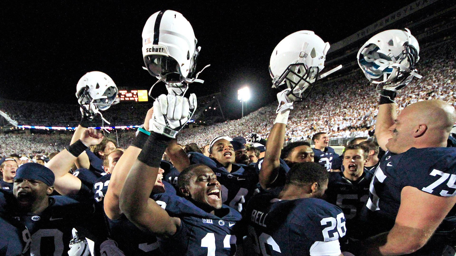 Penn State, navy jerseys, white helmets, Full HD Desktop Wallpaper