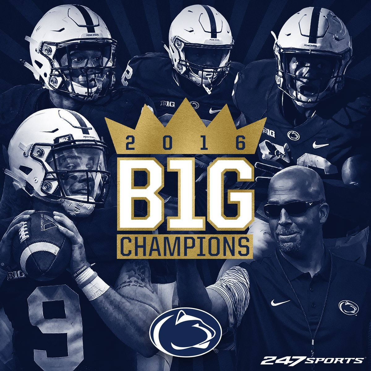 Pennsylvania State University, 2016 Big Ten Championship, football players, SD Desktop Wallpaper