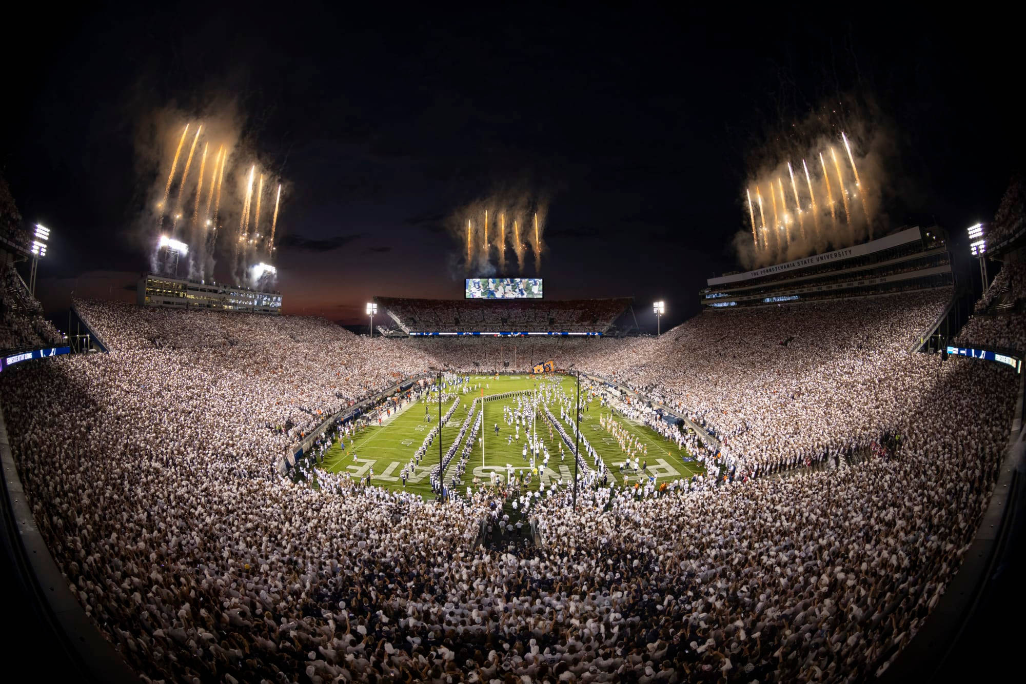 Pennsylvania State University, night, football stadium, Full HD Desktop Wallpaper