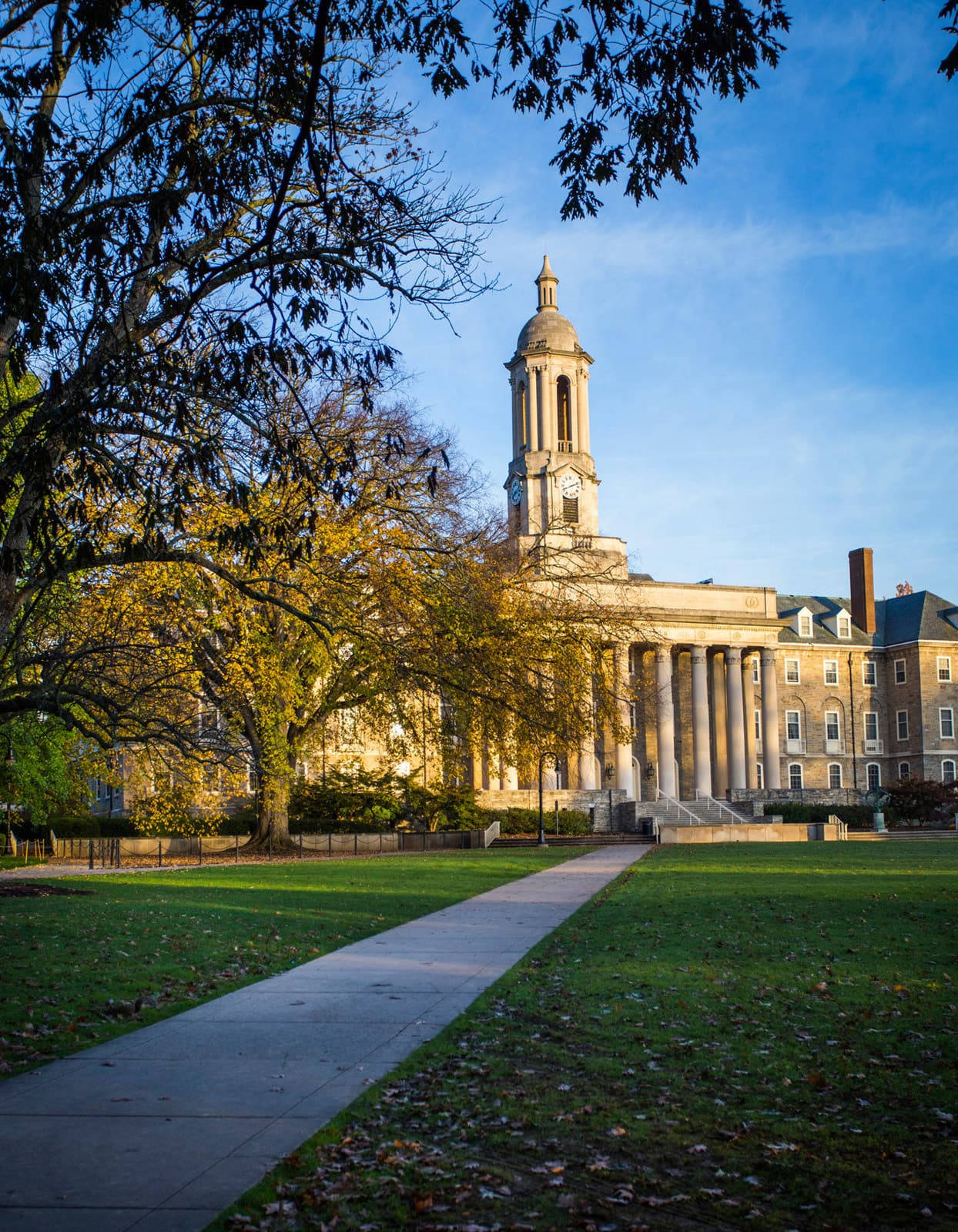 Pennsylvania State University, neoclassical university building, clock tower, HD Phone Wallpaper