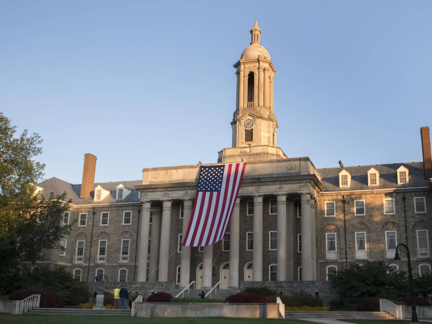 Pennsylvania State University, neoclassical university building, tall clock tower, HD Desktop Wallpaper