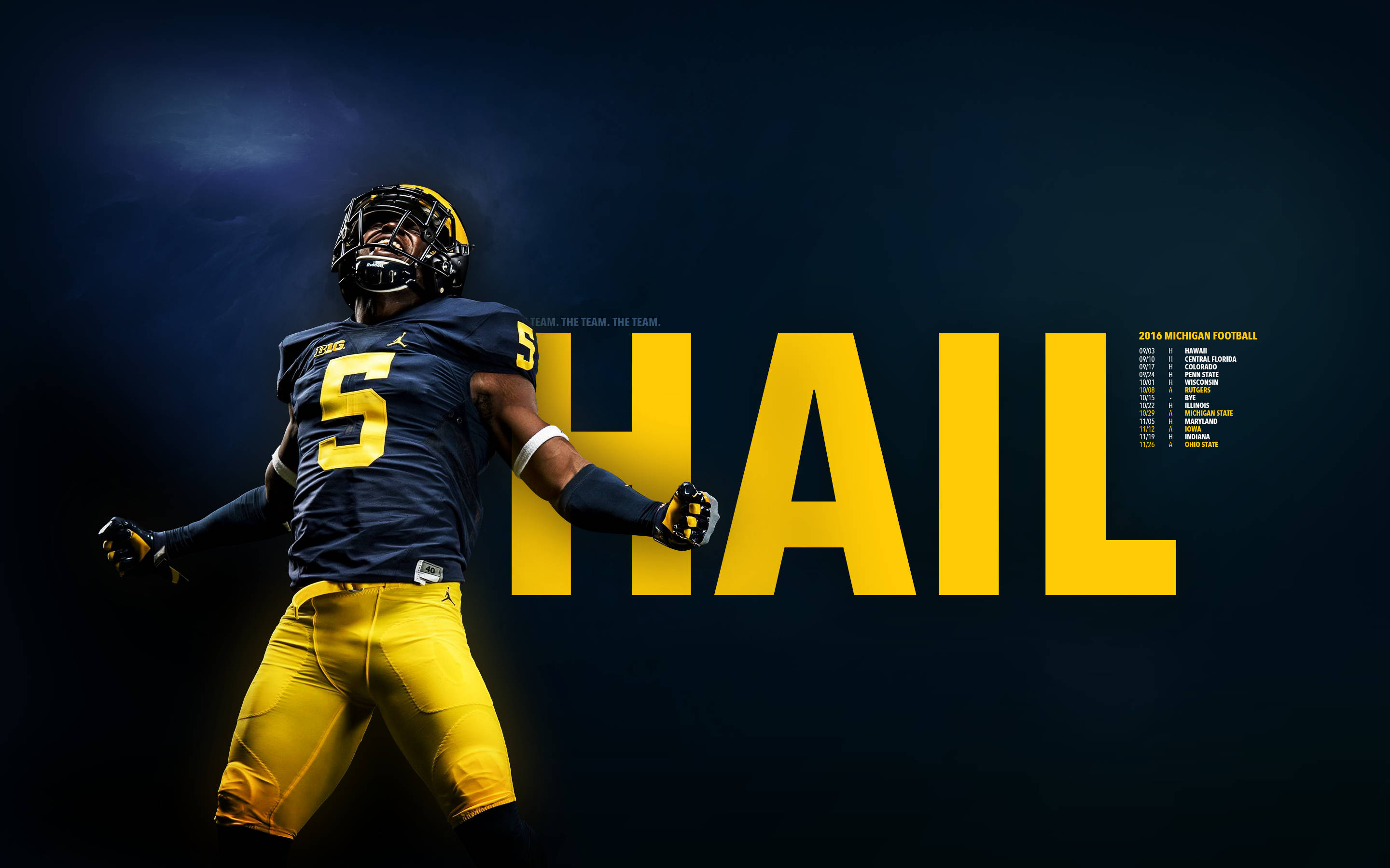 Pennsylvania State University, HAIL, blue and yellow gear, 2K Desktop Wallpaper