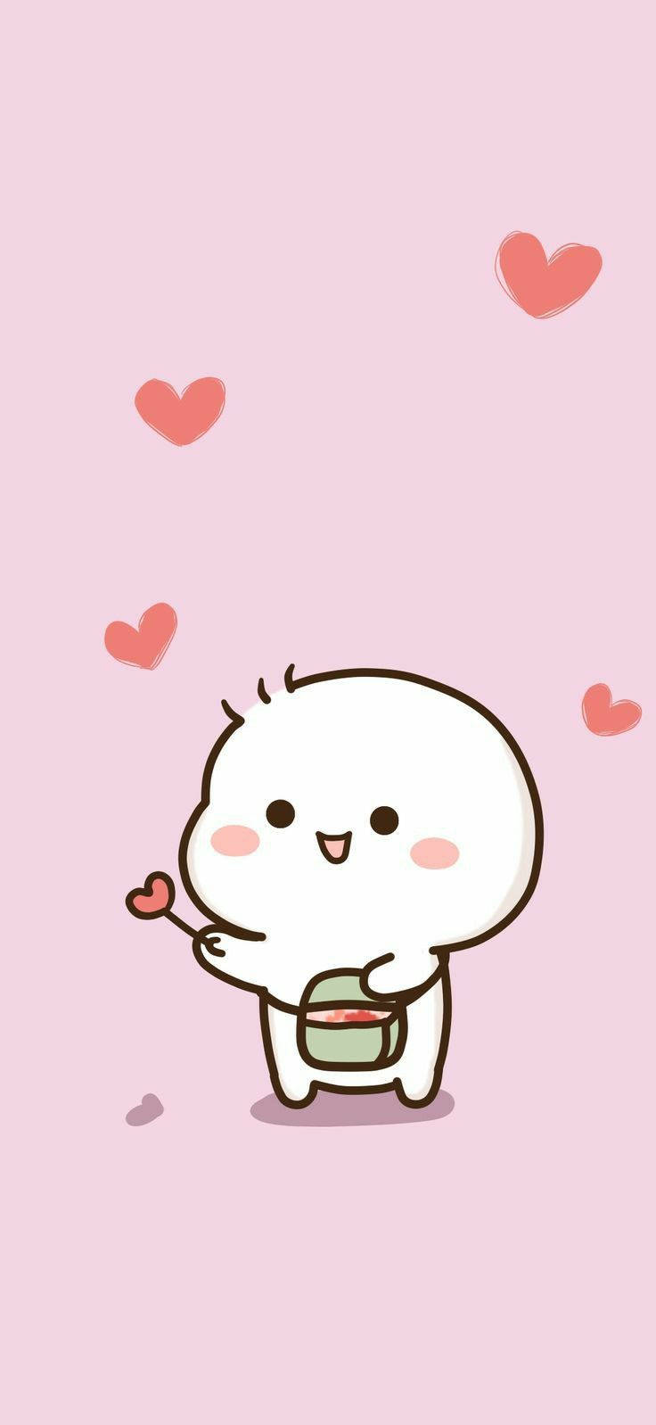 Pentol, box of hearts, pink hearts, HD Phone Wallpaper