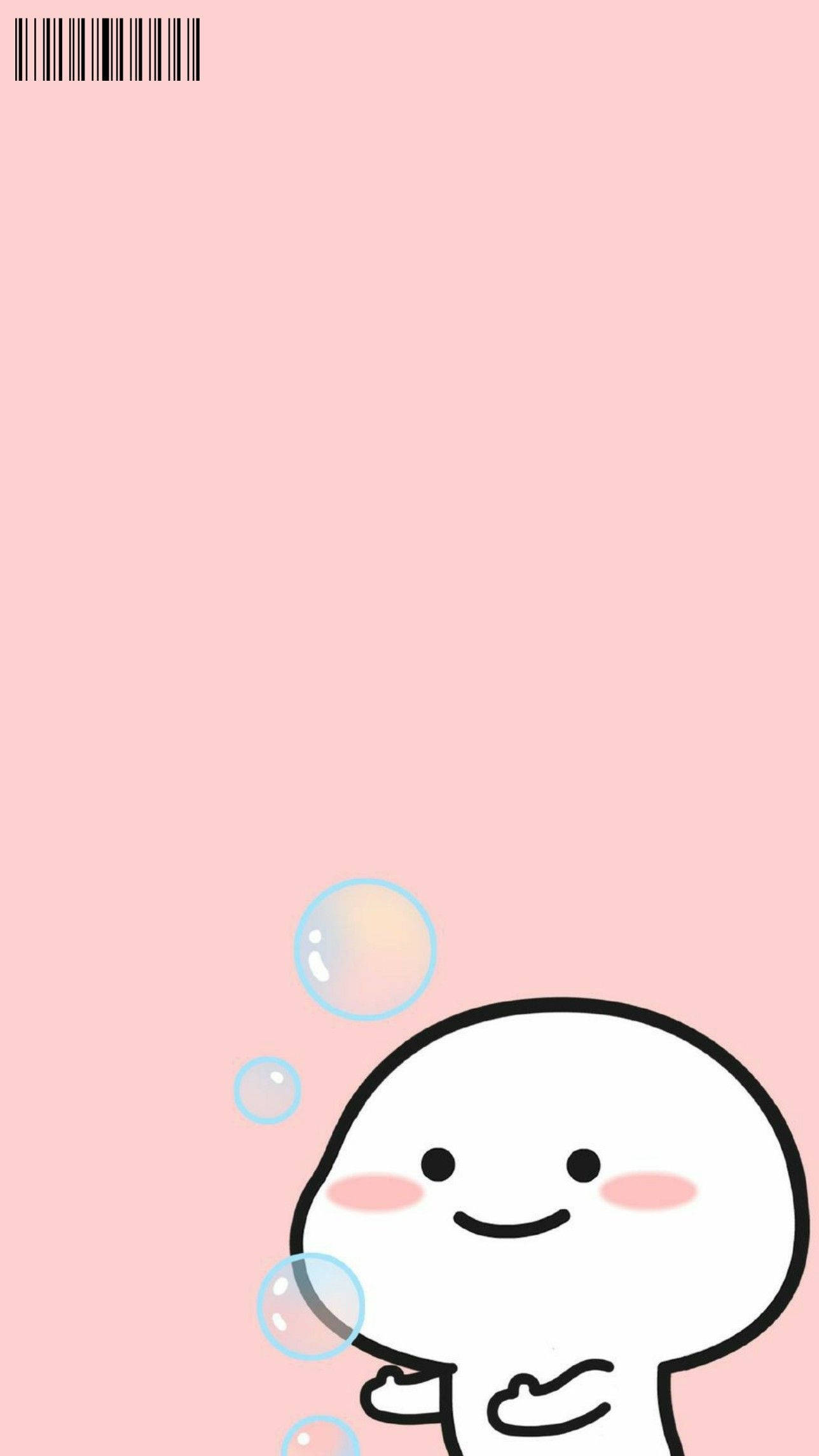 Pentol, white cartoon character, rosy cheeks, Full HD Phone Wallpaper