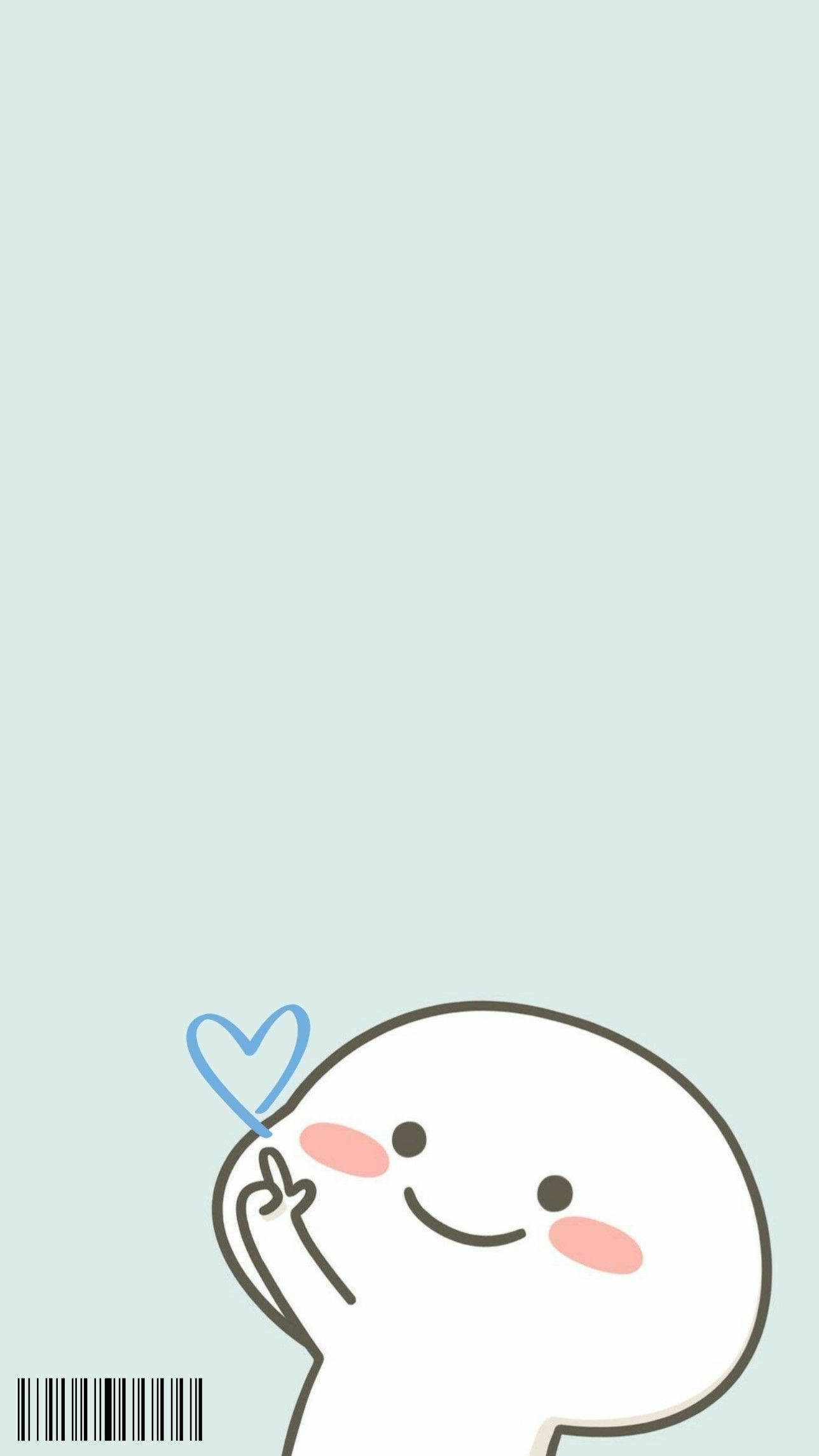 Pentol, cute, blue heart, Full HD Phone Wallpaper