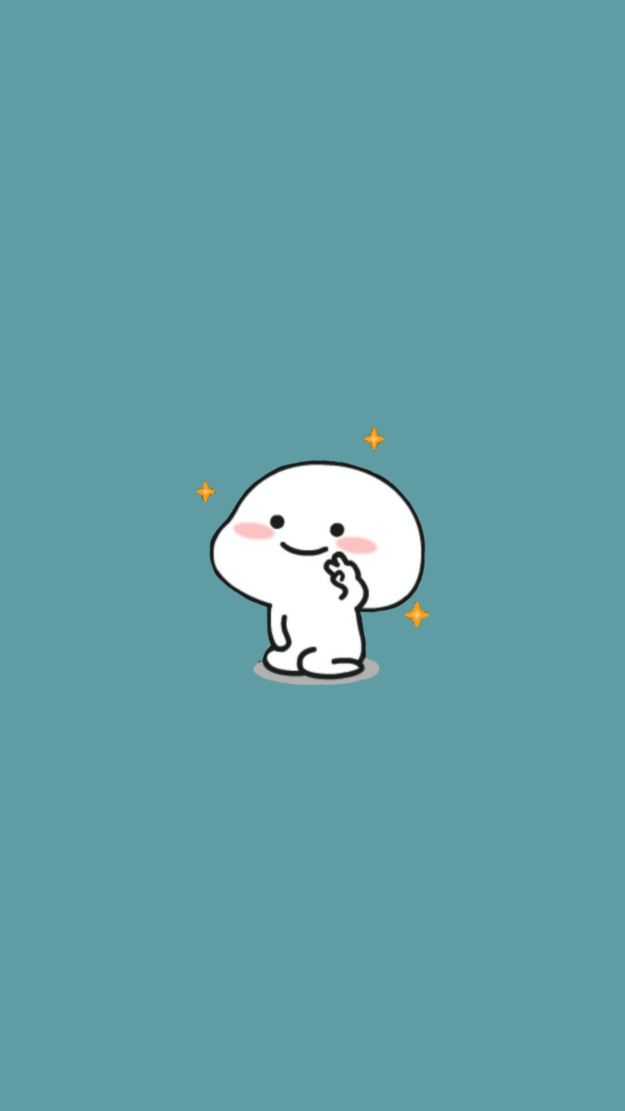 Pentol, white cartoon character, blush cheeks, Full HD Phone Wallpaper