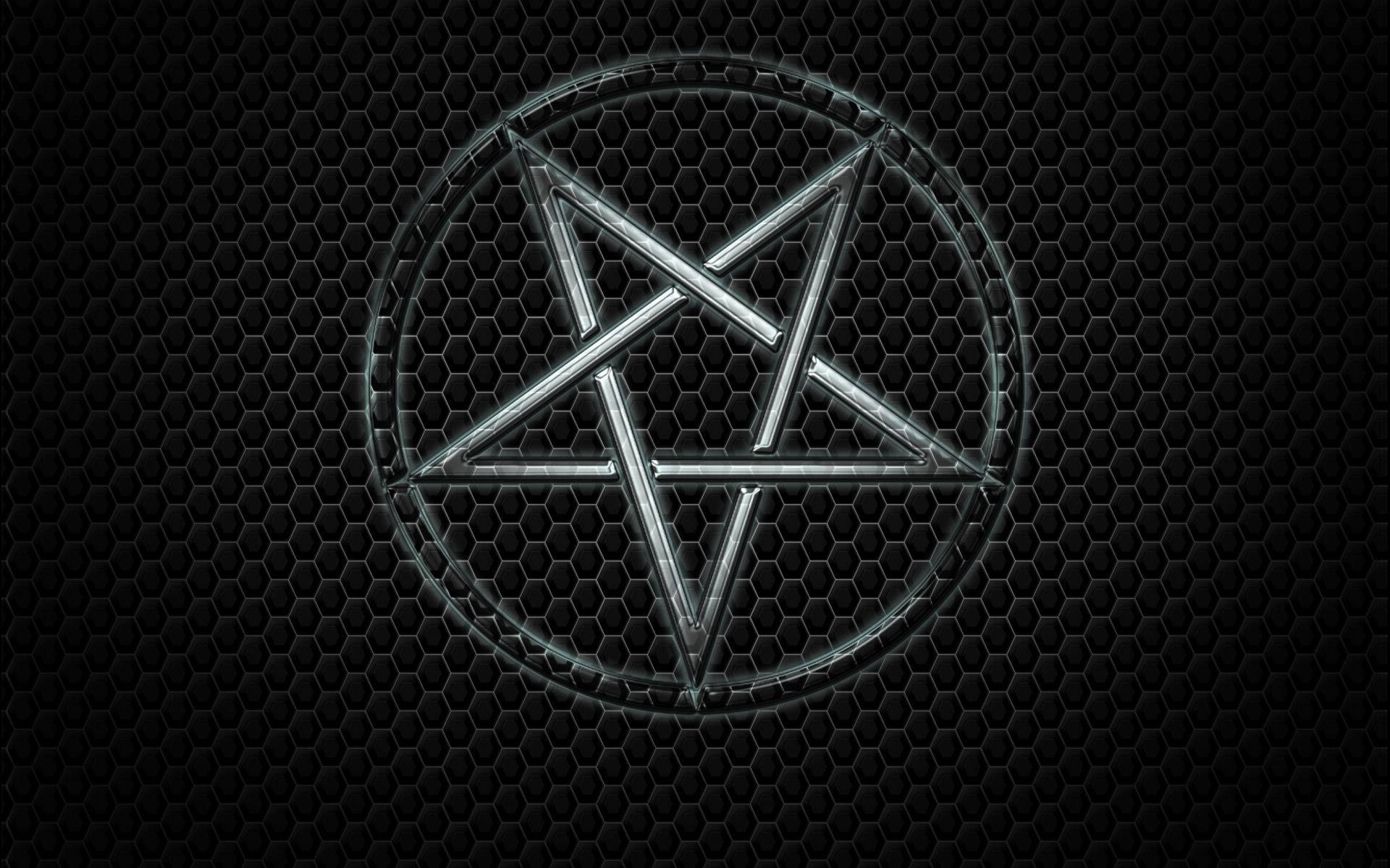 pentagram, hexagon, metallic, Full HD Desktop Wallpaper