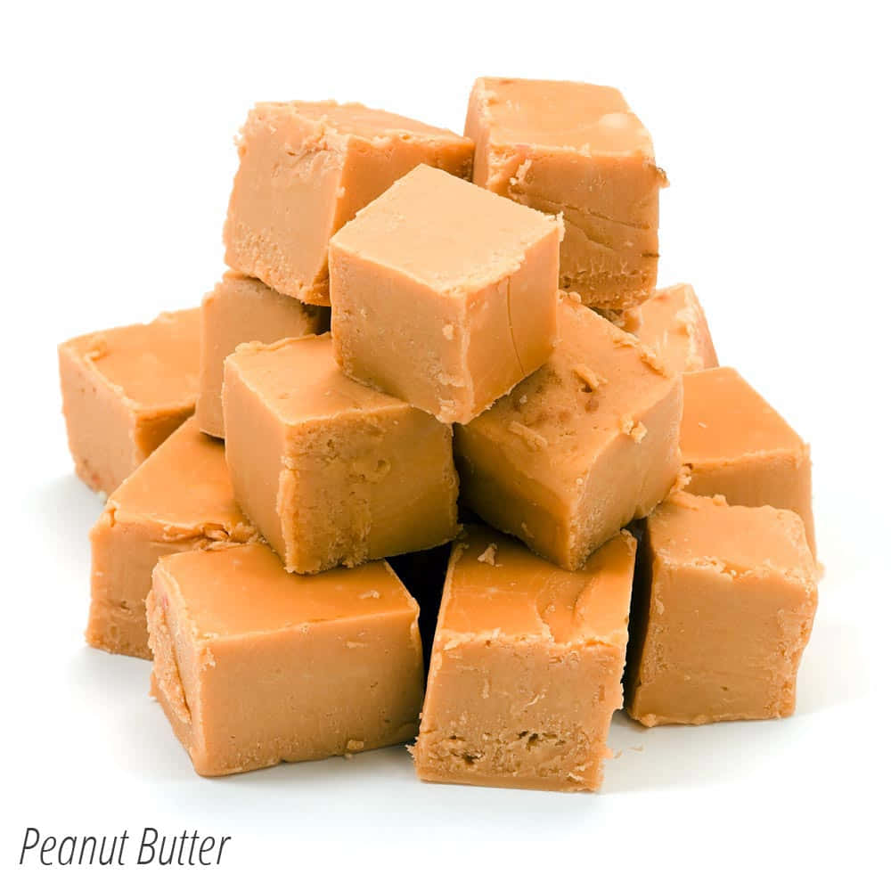 Penuche Fudge, peanut butter fudge cubes, clean white background, SD Desktop Wallpaper