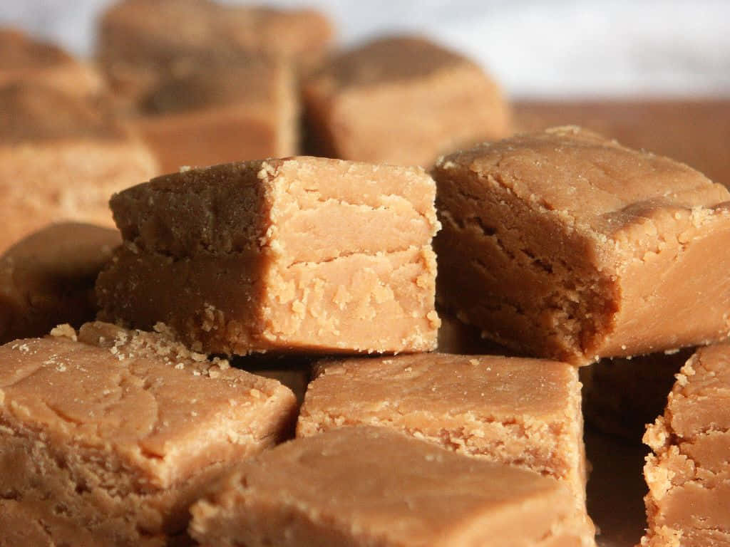 Penuche Fudge, caramel-colored, fudge squares, SD Desktop Wallpaper