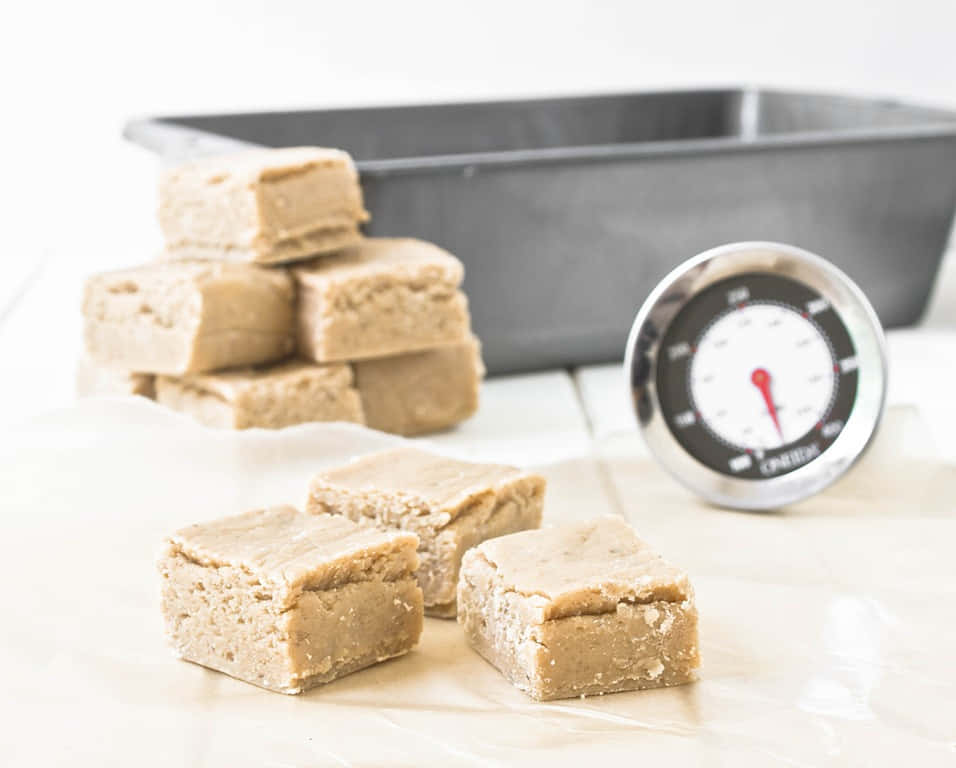 Penuche Fudge, parchment paper, candy thermometer, SD Desktop Wallpaper