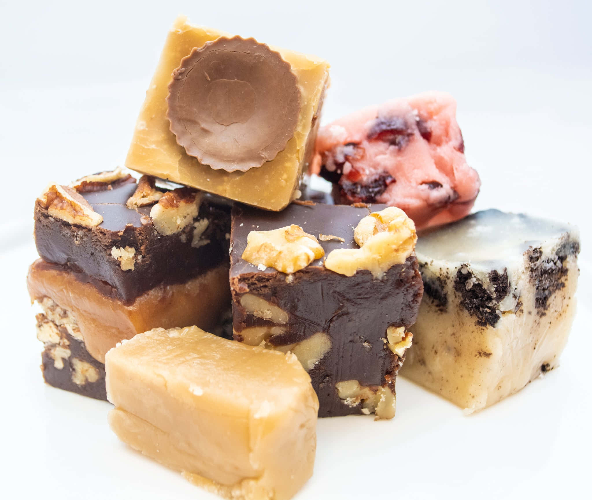 Penuche Fudge, chocolate walnut caramel, cookie dough, Full HD Desktop Wallpaper