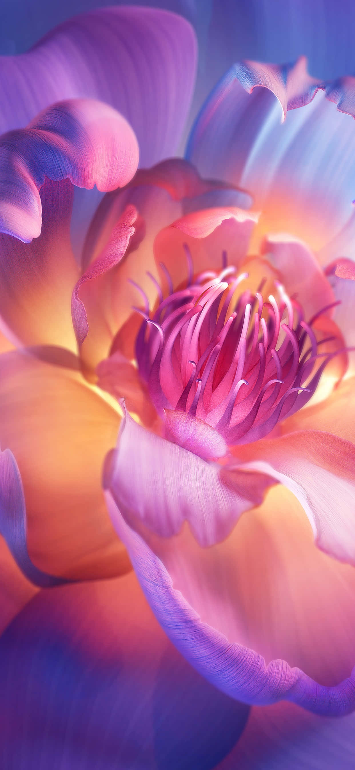 vibrant peony aesthetic, luminous flower, soft pink petals, 2K Phone Wallpaper