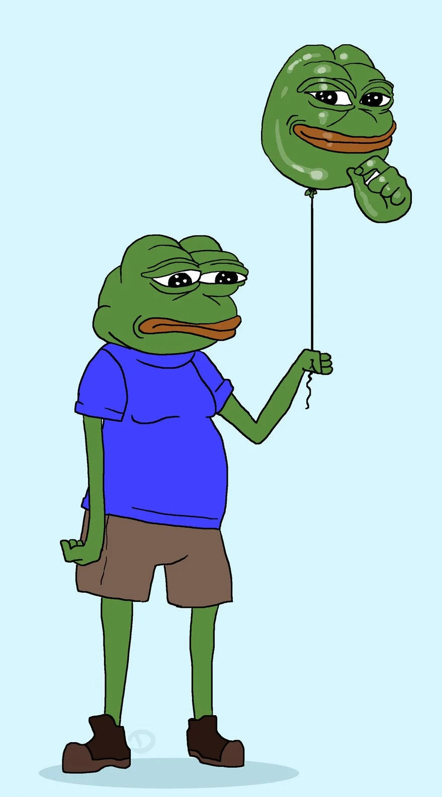 Pepe The Frog, blue shirt, balloon, HD Phone Wallpaper