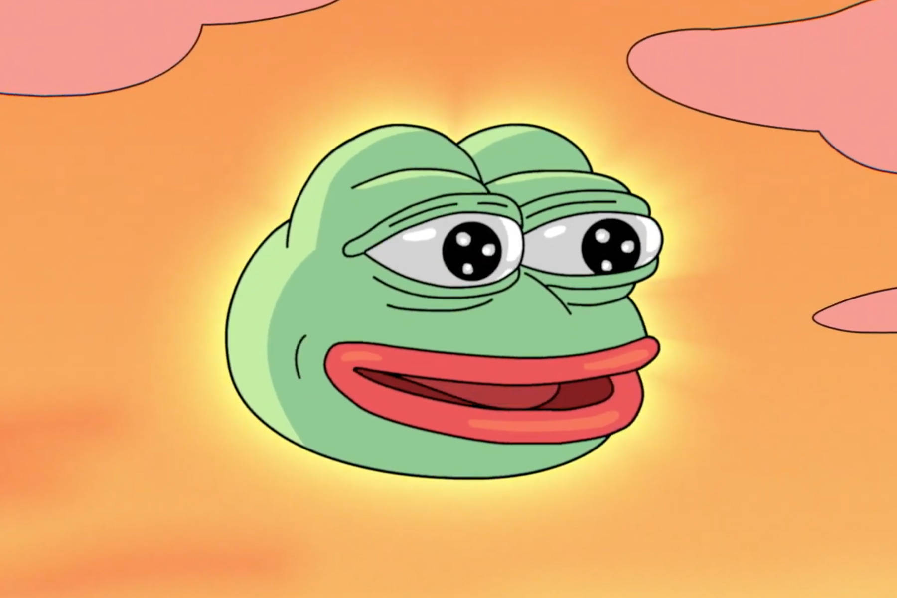 Pepe The Frog, glowing, warm orange sky, HD Desktop Wallpaper