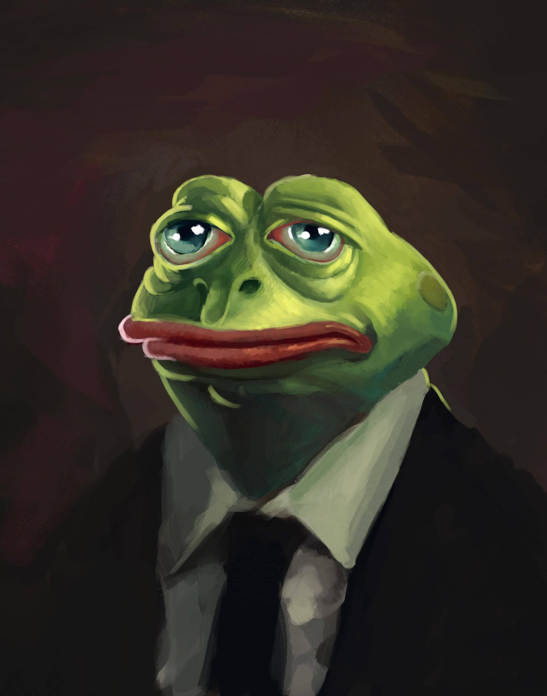 Pepe The Frog, realistic art, green frog, 2K Phone Wallpaper
