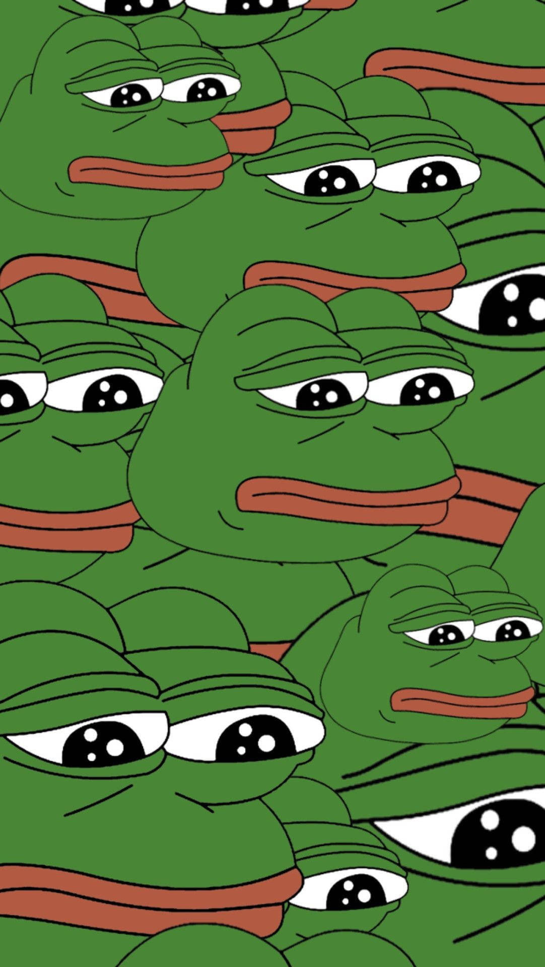 green cartoon frog, droopy eyes, red mouths, Full HD Phone Wallpaper