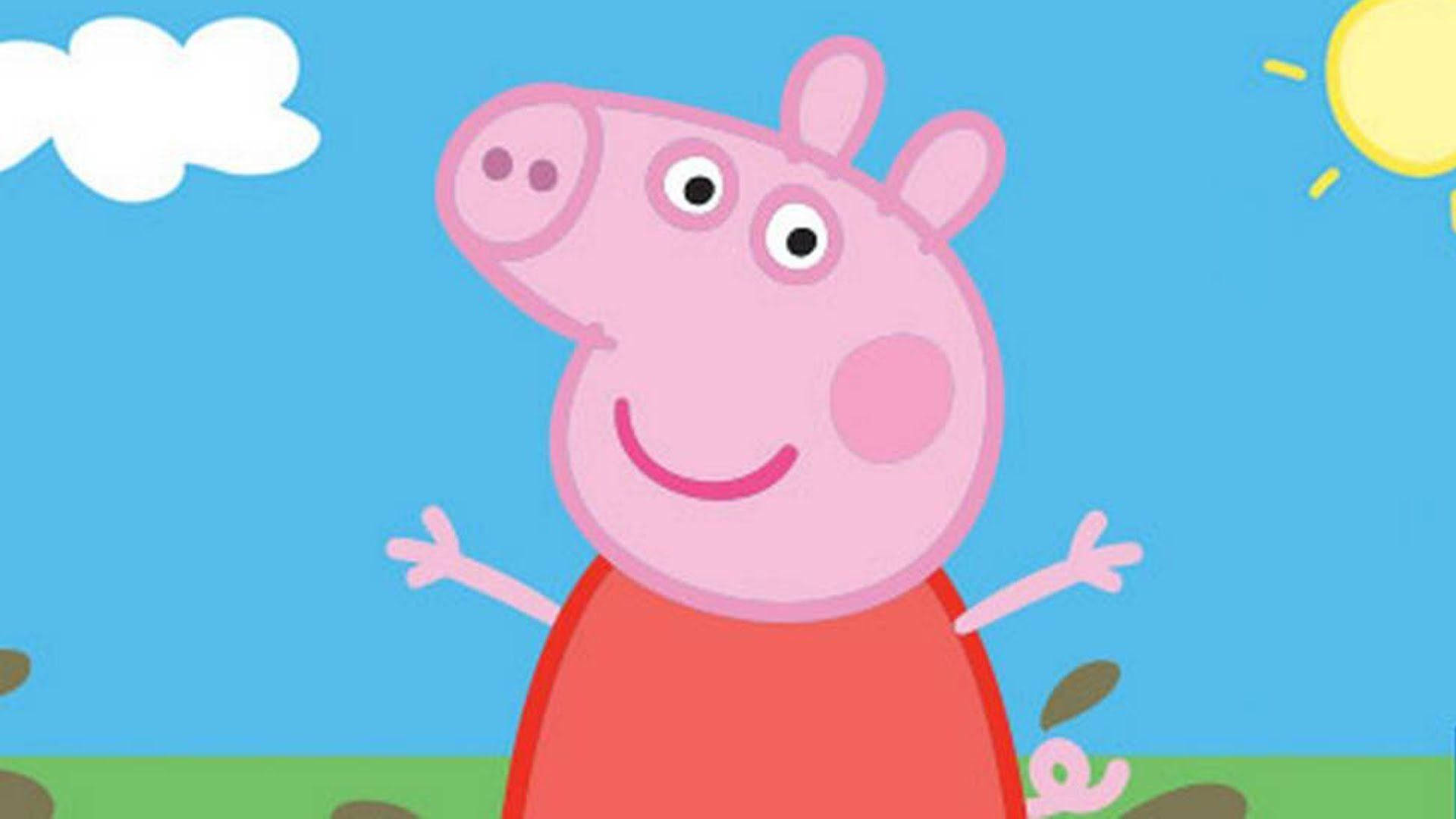 Peppa Pig, bright sun, blue sky, Full HD Desktop Wallpaper