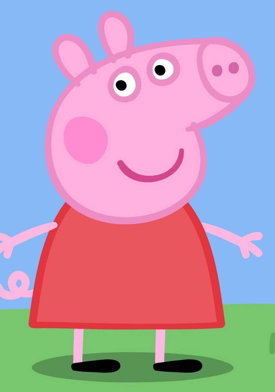 Peppa Pig, red dress, blue sky, HD Phone Wallpaper