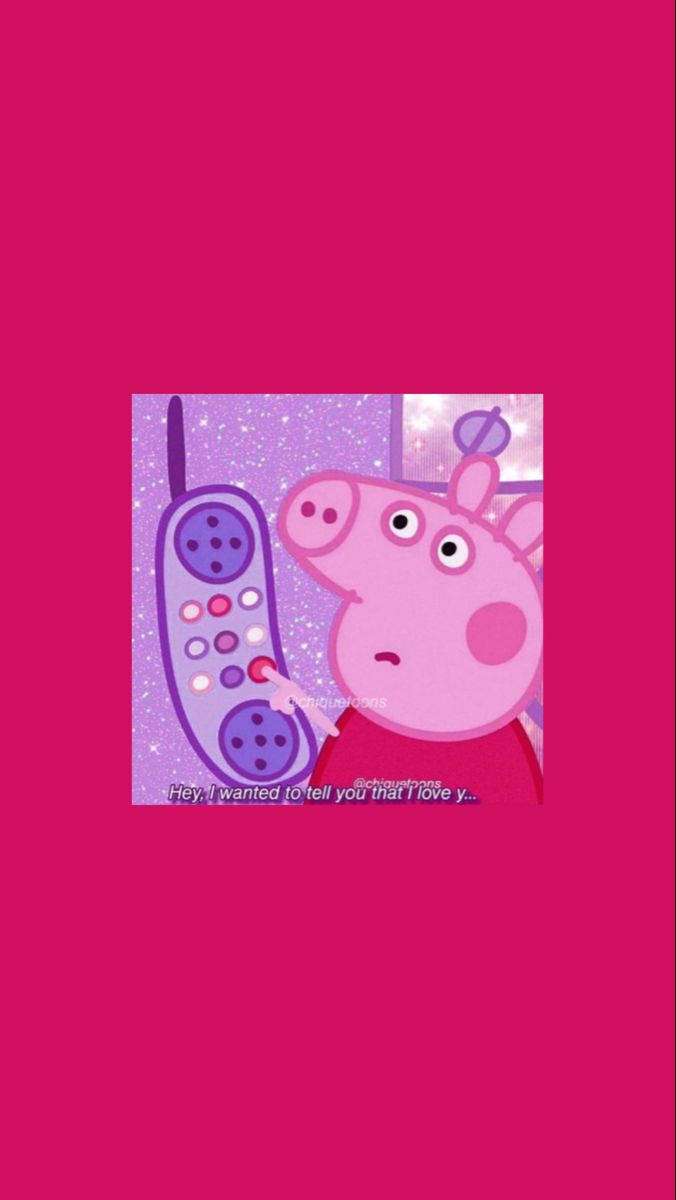 Peppa Pig, purple phone, sparkling purple background, SD Phone Wallpaper