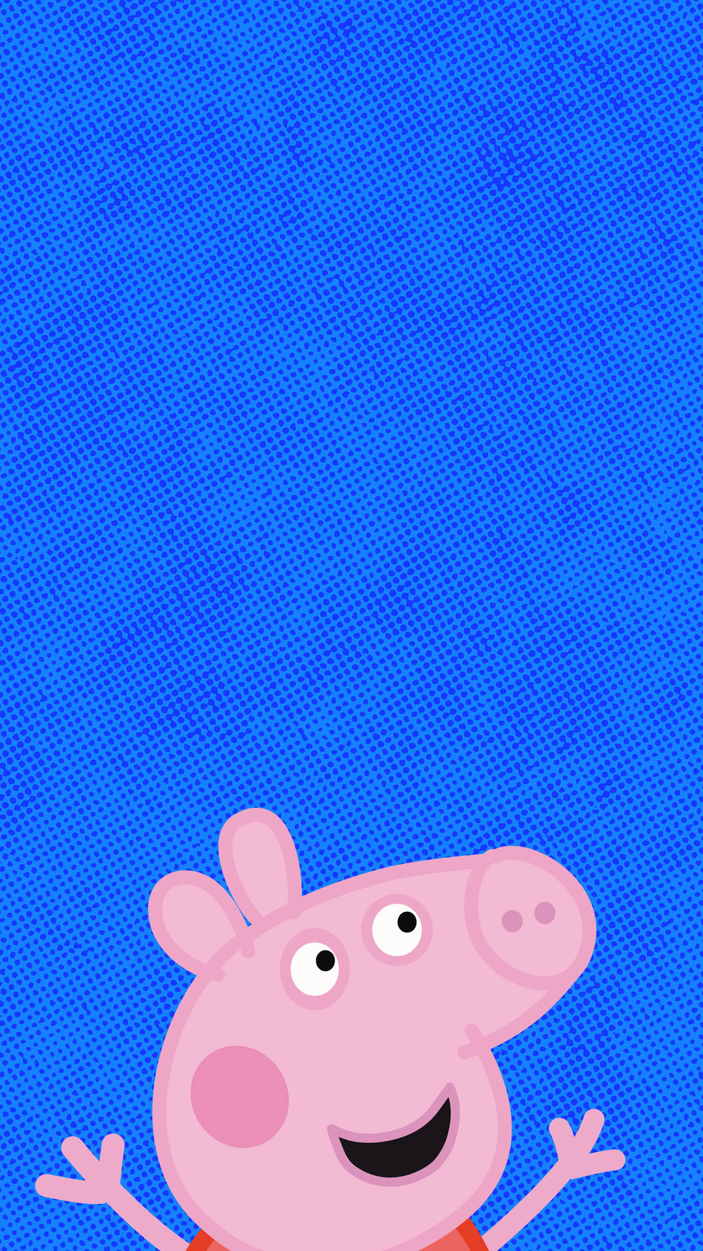 Peppa Pig, iPhone, blue background, 2K Phone Wallpaper