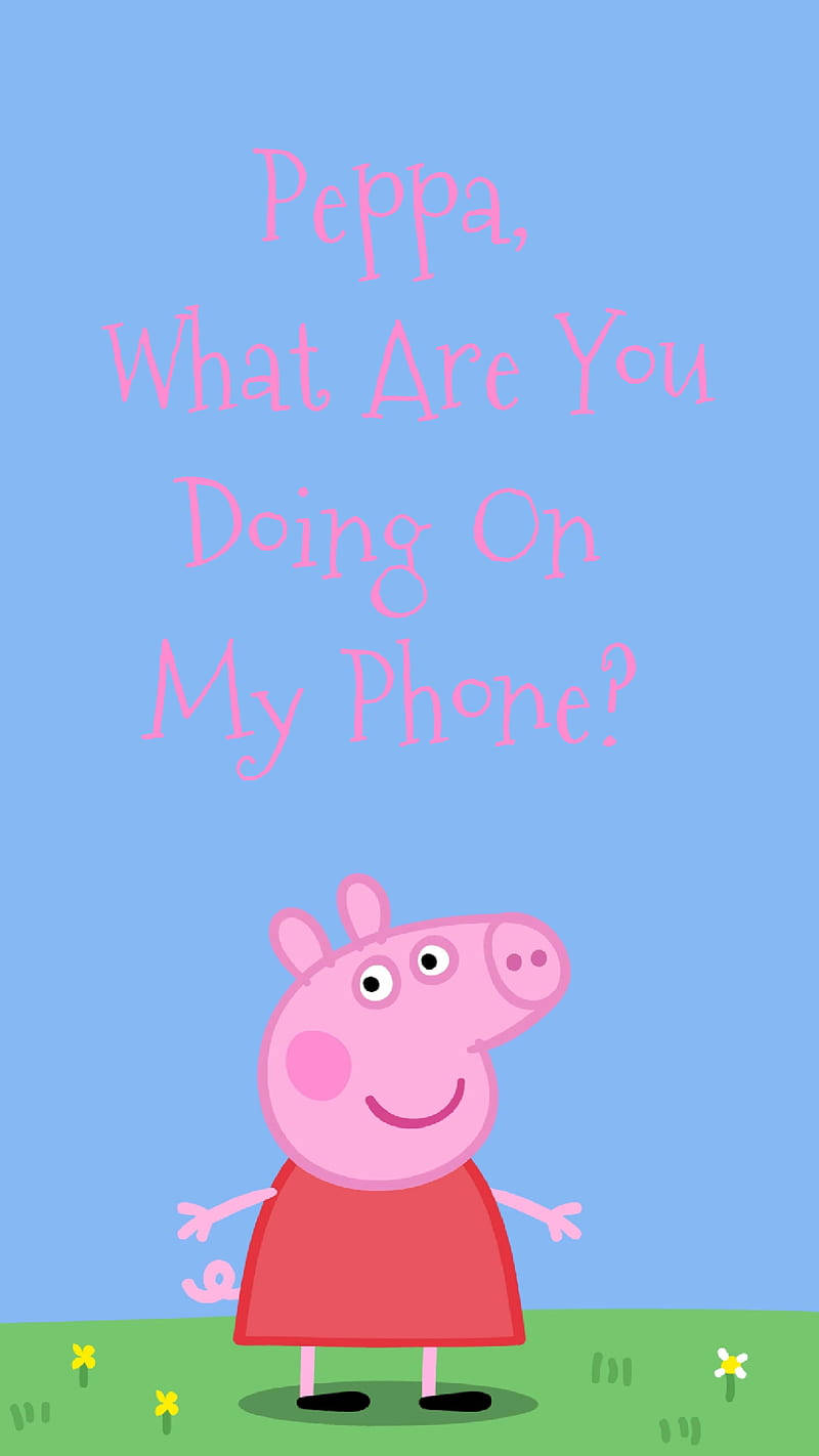 Peppa Pig, green grass, blue sky, HD Phone Wallpaper
