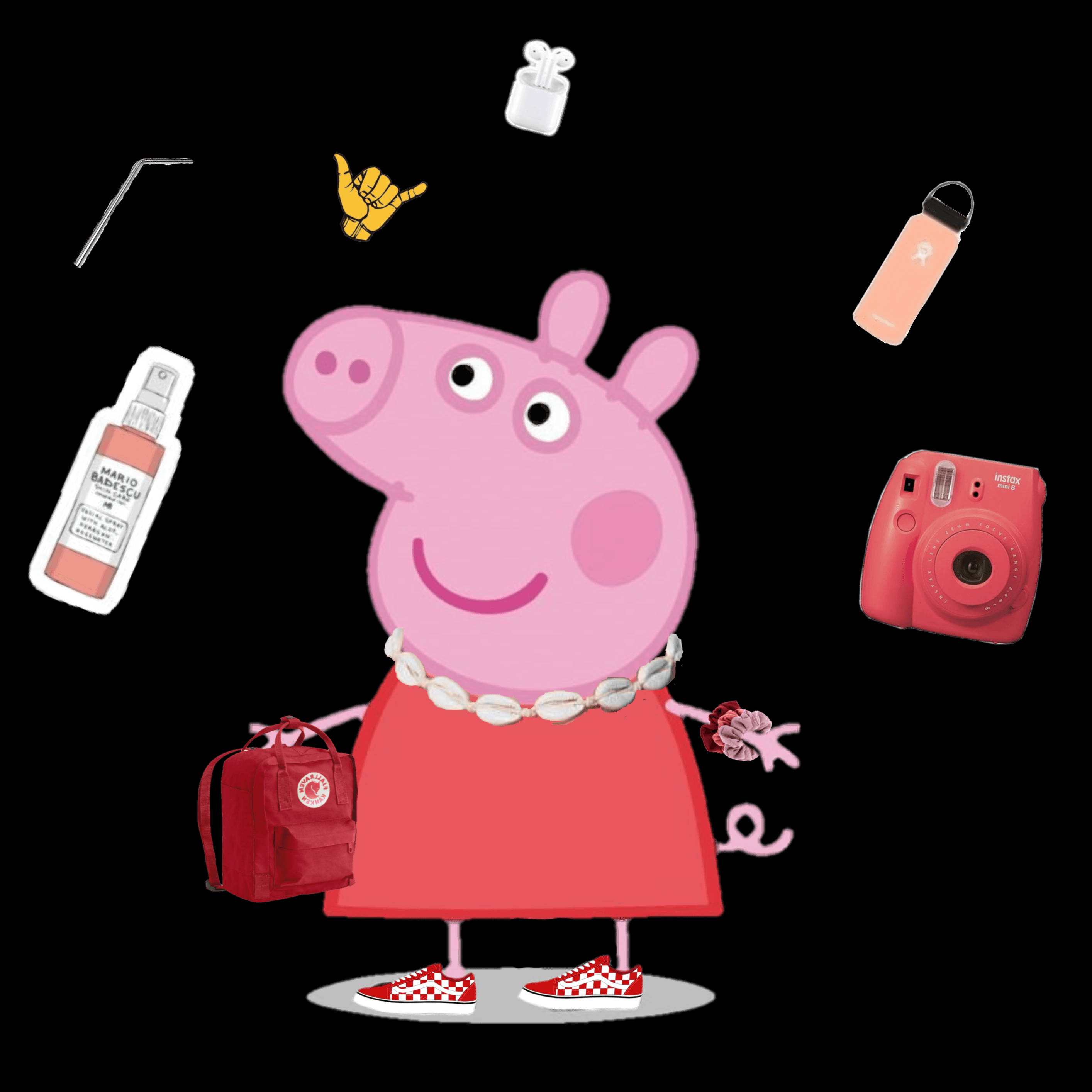 Peppa Pig, Red Dress, Baddie, 2K Desktop Wallpaper