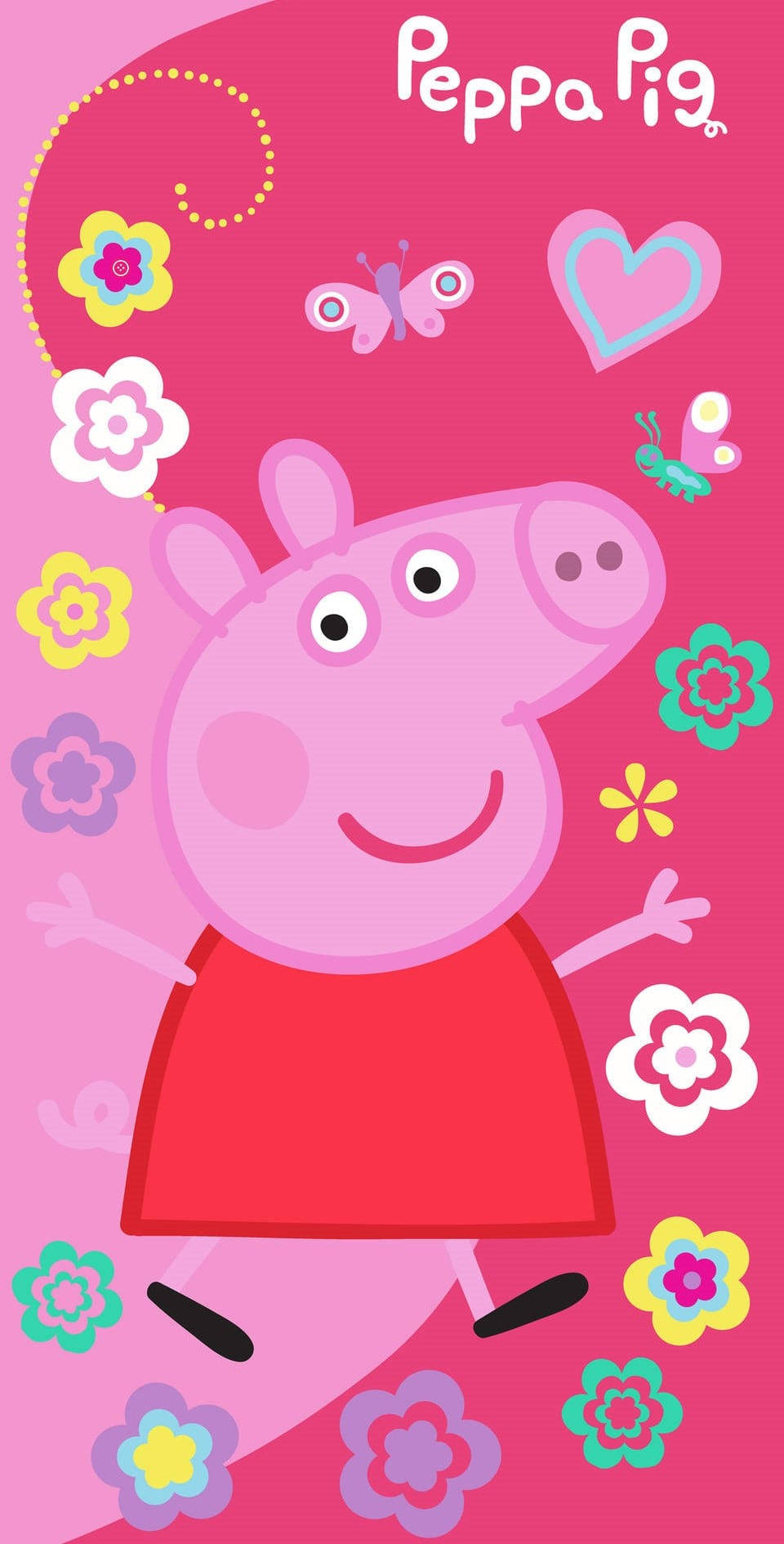 Peppa Pig, iPhone, vibrant pink background, HD Phone Wallpaper
