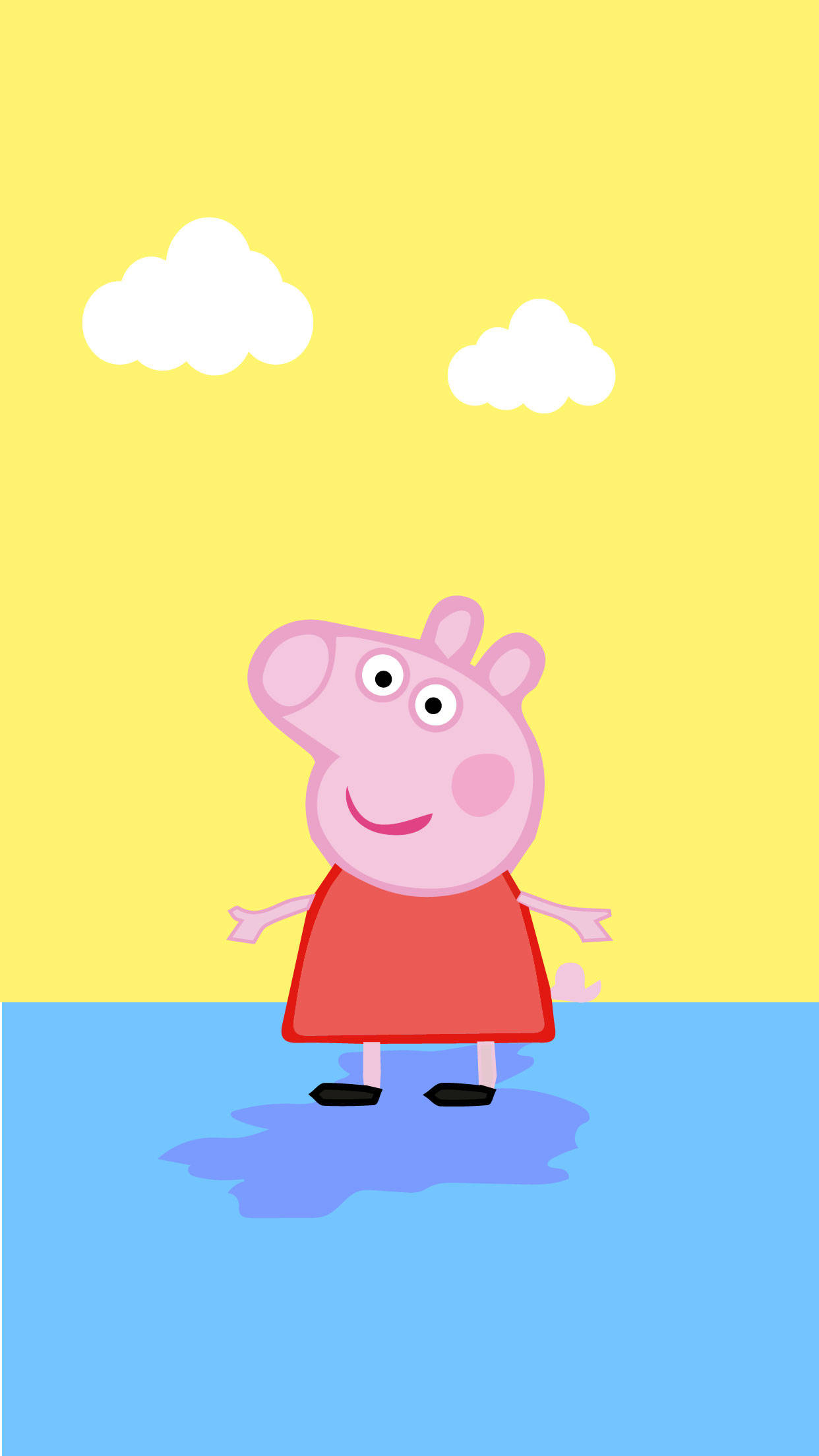 Peppa Pig, iPhone, bright yellow sky, Full HD Phone Wallpaper