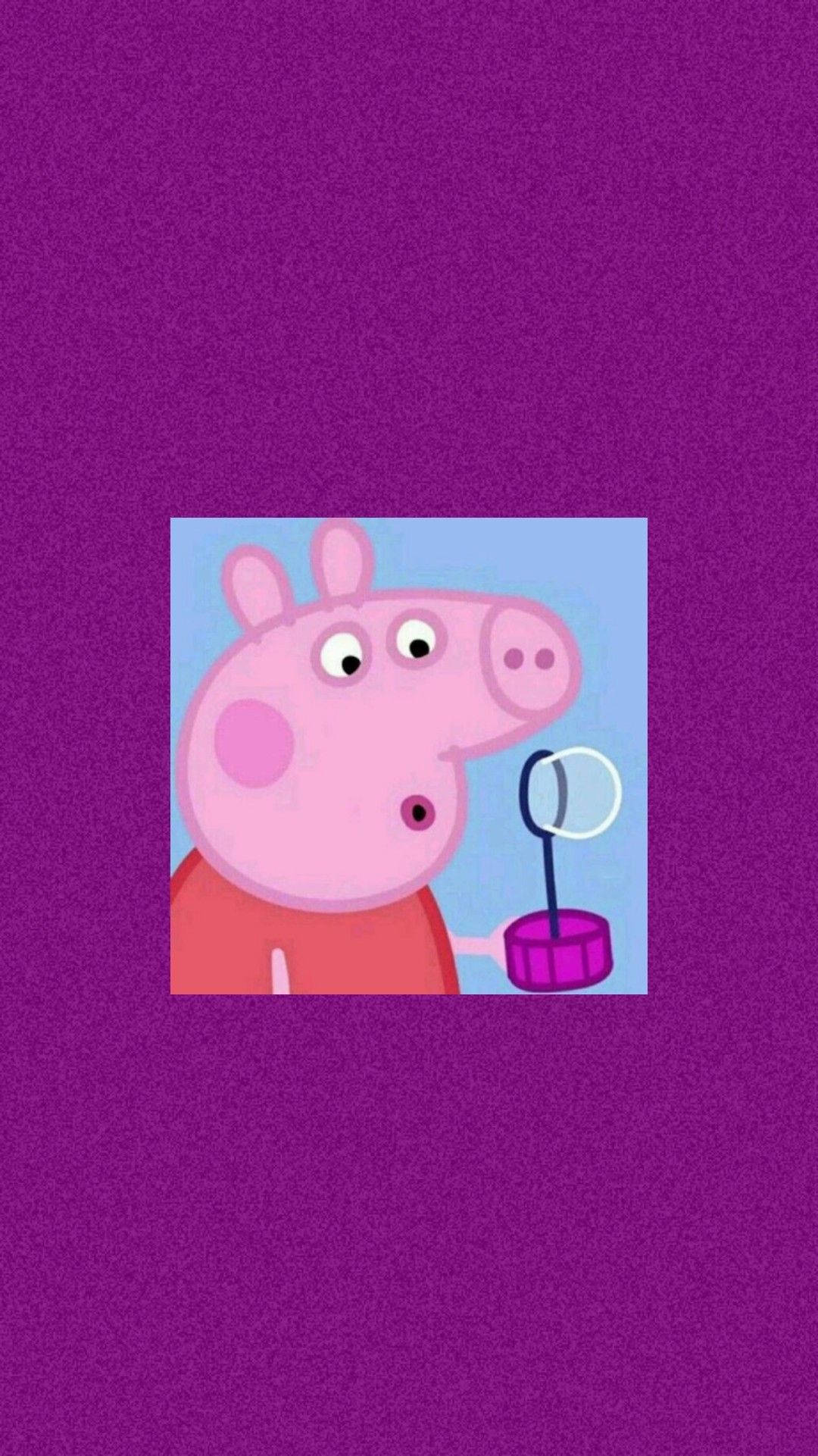 Peppa Pig, iPhone, blowing bubbles, Full HD Phone Wallpaper