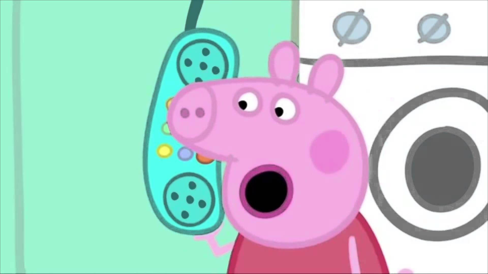 Peppa Pig, colorful telephone, bright cartoon room, Full HD Desktop Wallpaper