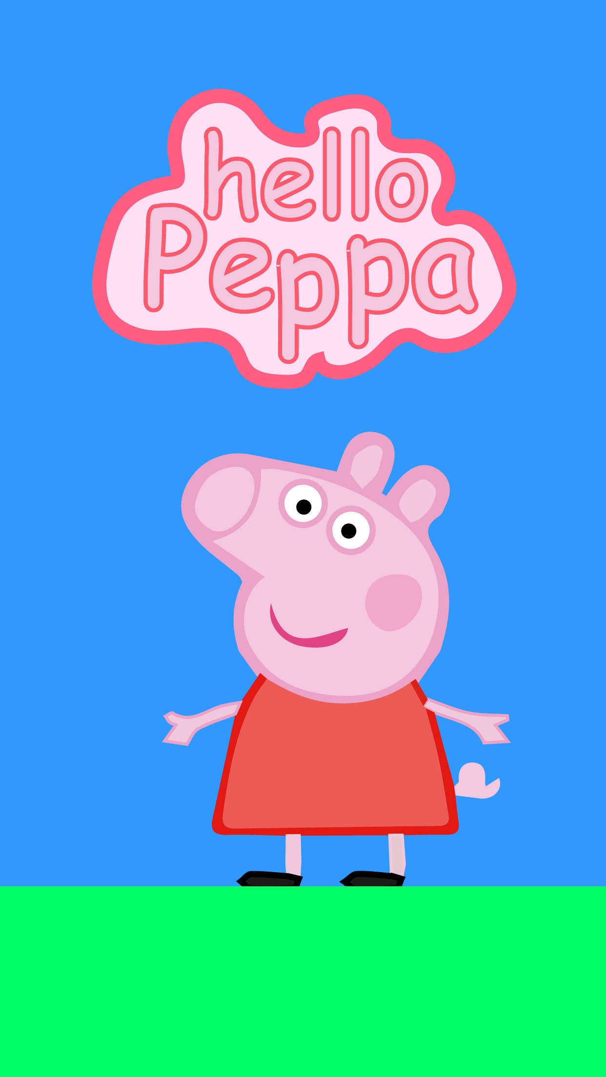 Peppa Pig, iPhone, green grass, Full HD Phone Wallpaper