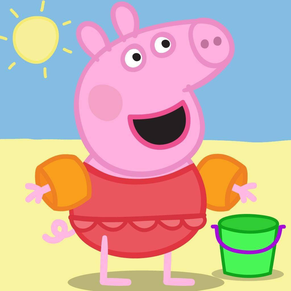 Peppa Pig, summers, sunny beach, SD Desktop Wallpaper
