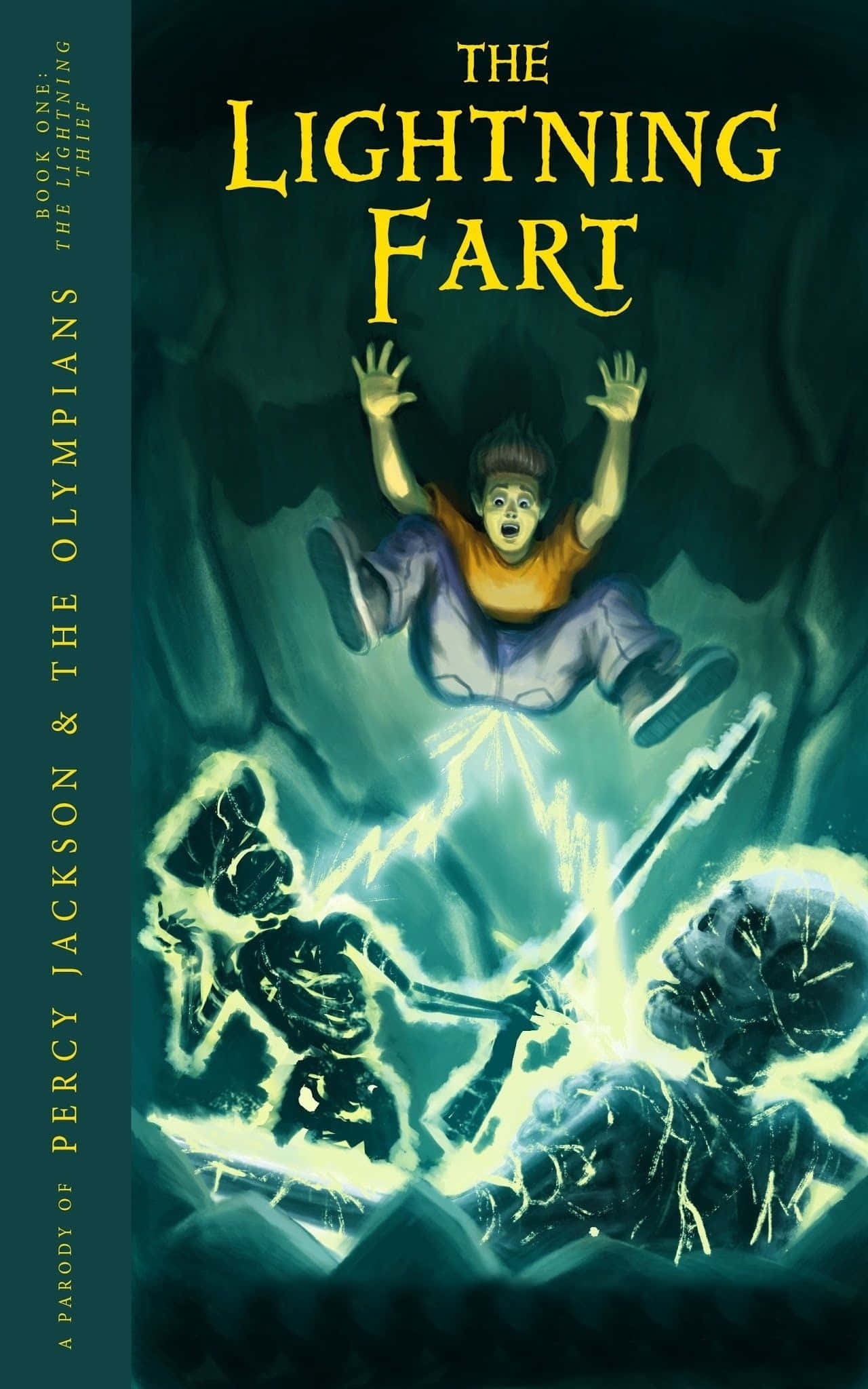 Percy Jackson, lightning bolt, skeletal figures, Full HD Phone Wallpaper