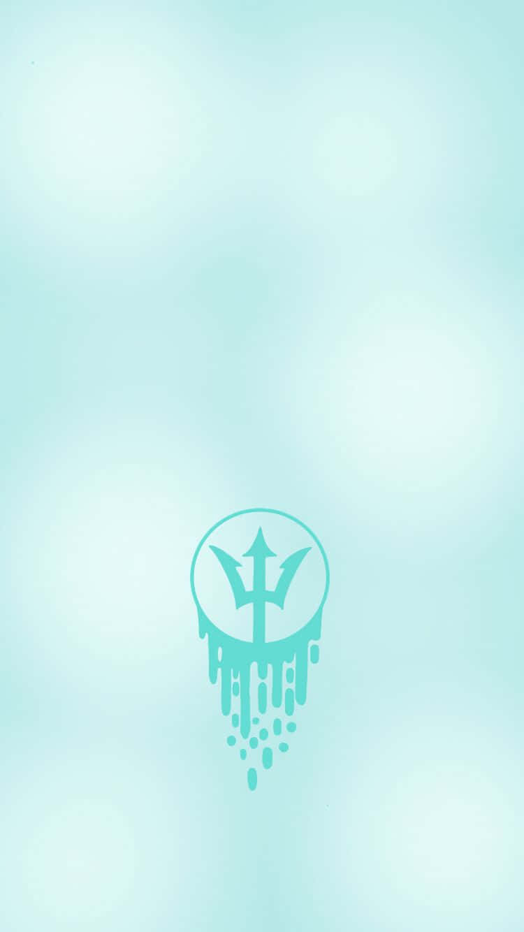 Percy Jackson, teal trident logo, bokeh background, HD Phone Wallpaper