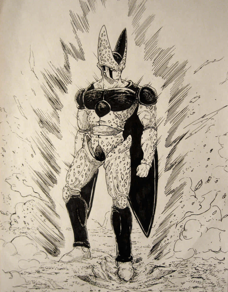 Perfect Cell, anime warrior, ornate armor, SD Phone Wallpaper