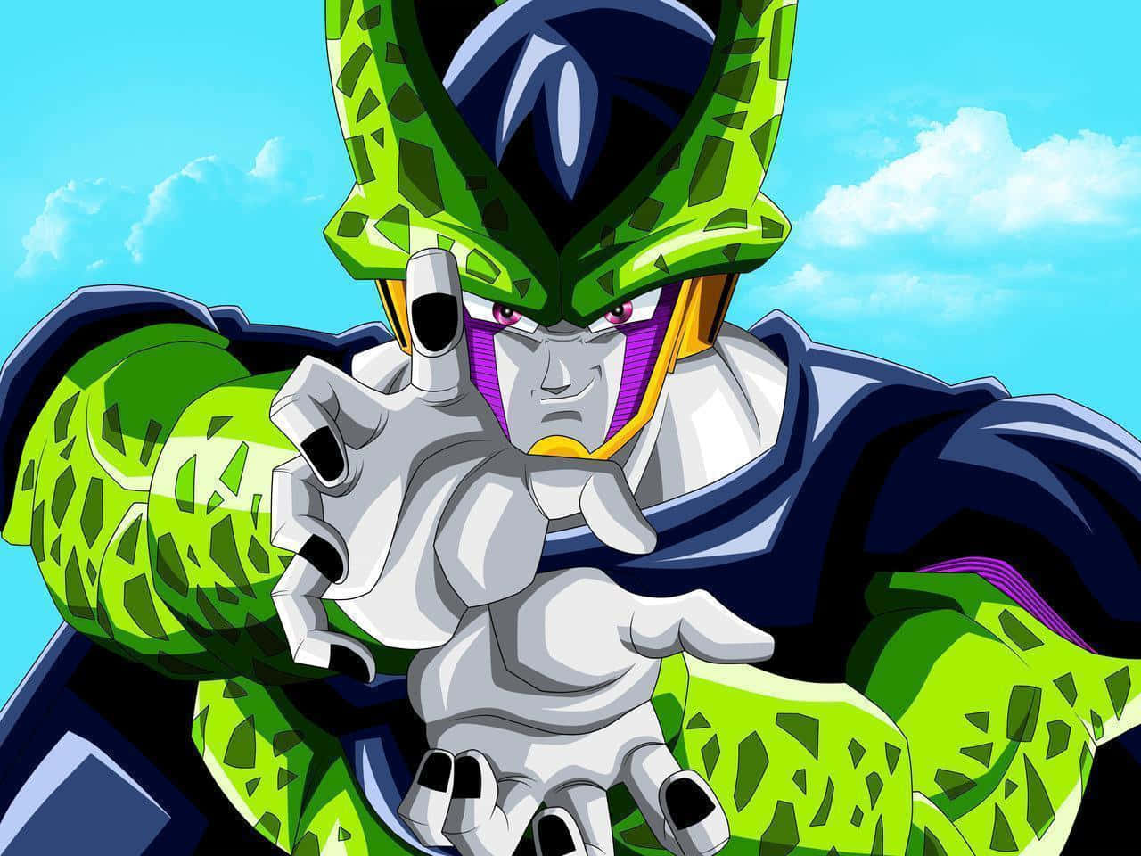 Perfect Cell, green-skinned, spiked helmet, HD Desktop Wallpaper