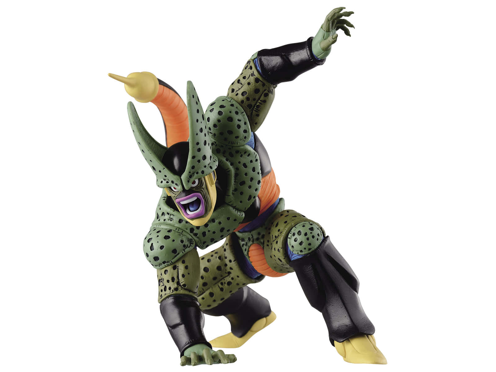 Perfect Cell, green and black spotted, action figure, HD Desktop Wallpaper