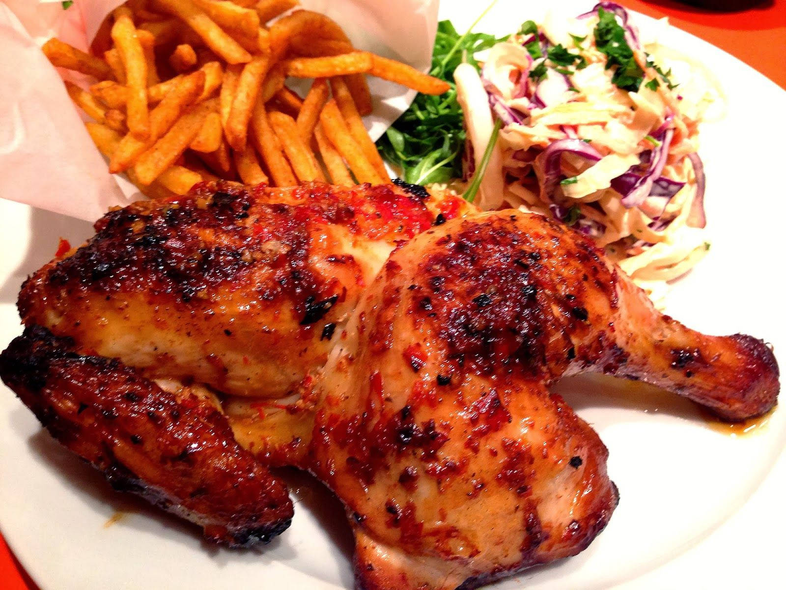 Peri Peri Chicken, coleslaw, fries, HD Desktop Wallpaper