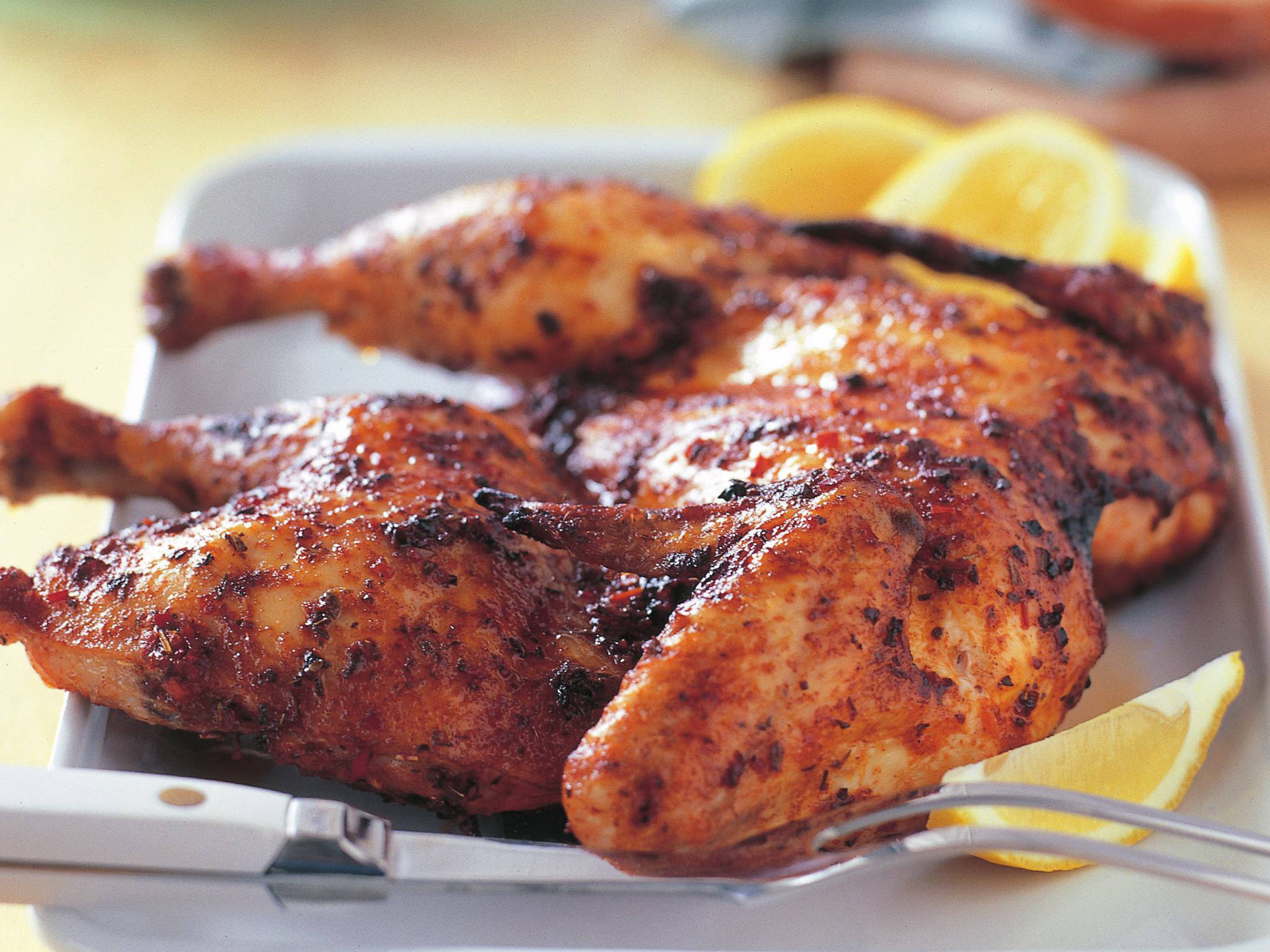 Peri Peri Chicken, golden brown roasted chicken legs, herb seasoning, Full HD Desktop Wallpaper