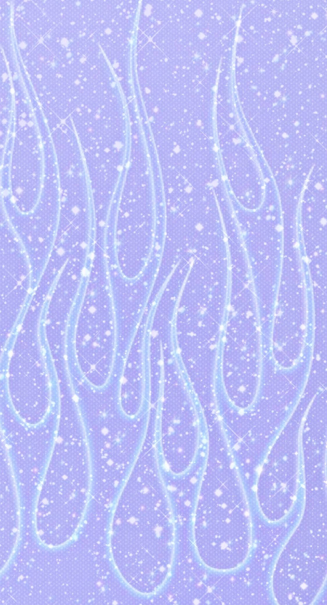 Periwinkle, glowing light blue flame shapes, soft lavender background, Full HD Phone Wallpaper