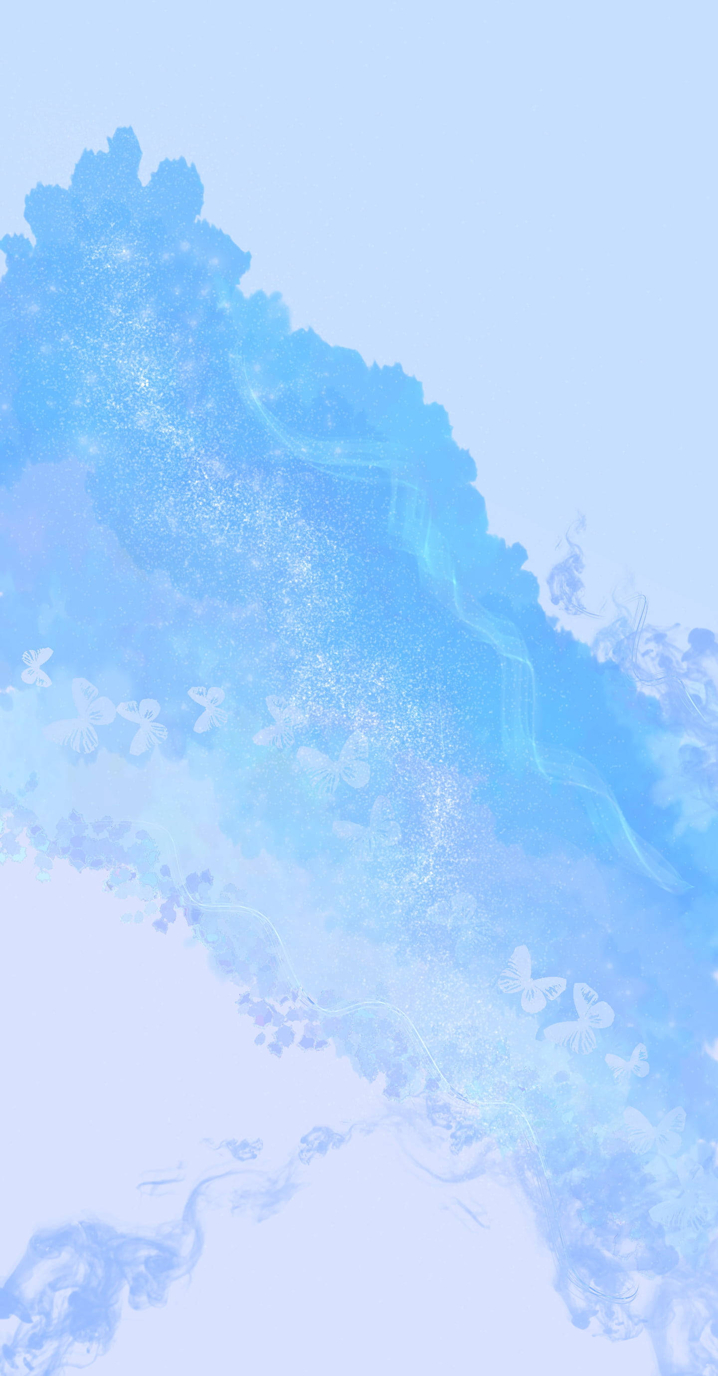 Periwinkle, abstract geode, soft blue watercolor wash, 2K Phone Wallpaper