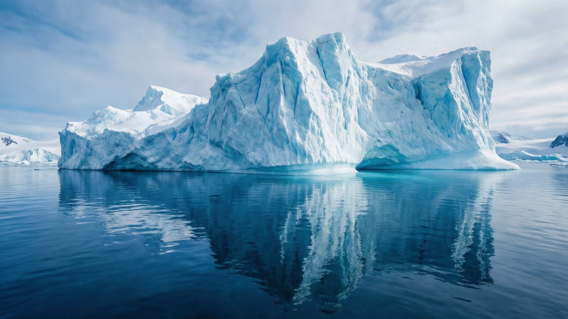 Periwinkle, iceberg, blue-white peaks, Full HD Desktop Wallpaper