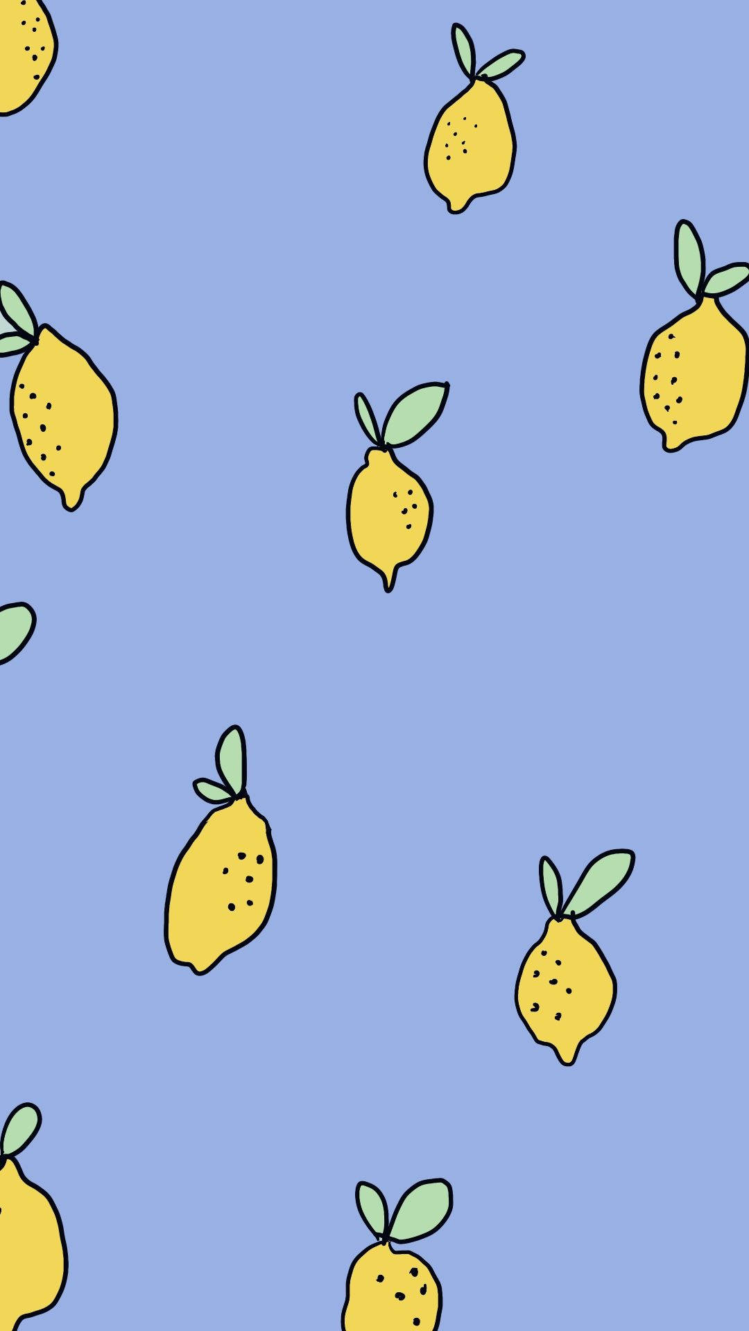 Periwinkle, lemon, green leaves, Full HD Phone Wallpaper