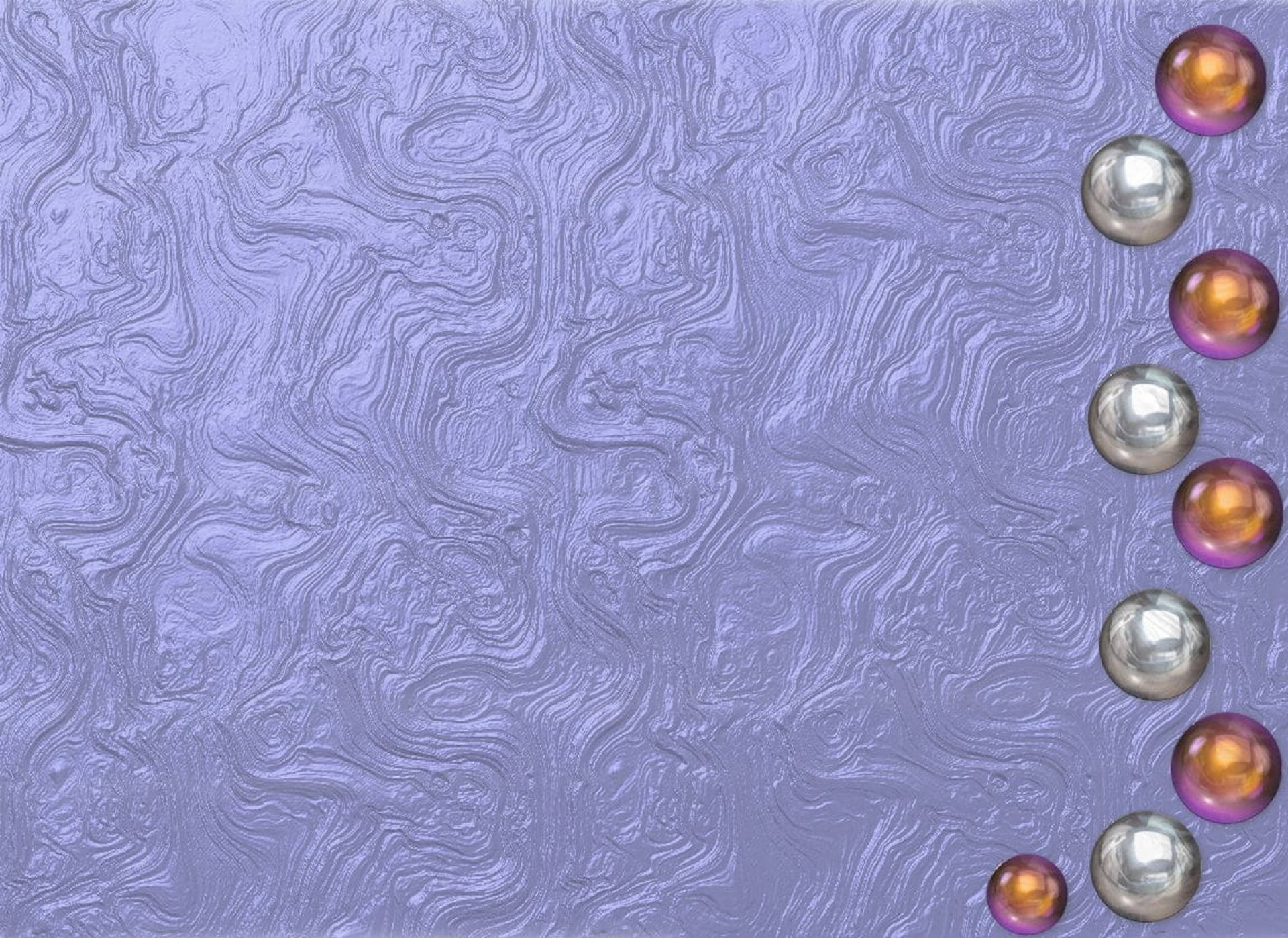 Periwinkle, lavender textured background, diagonal row of reflective metallic and iridescent spheres, Full HD Desktop Wallpaper