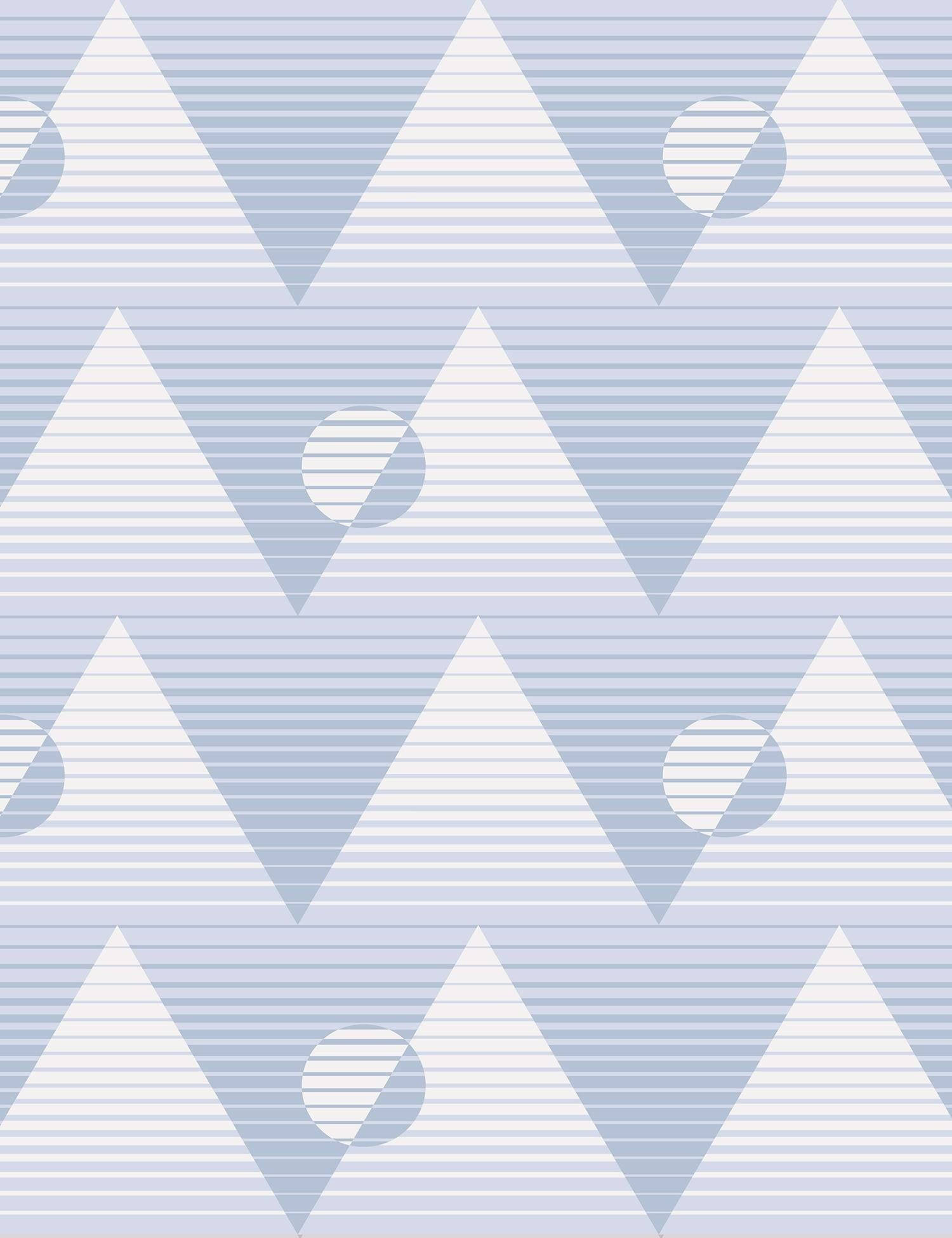 Periwinkle, Mountain Sun Pattern, white triangles, Full HD Phone Wallpaper