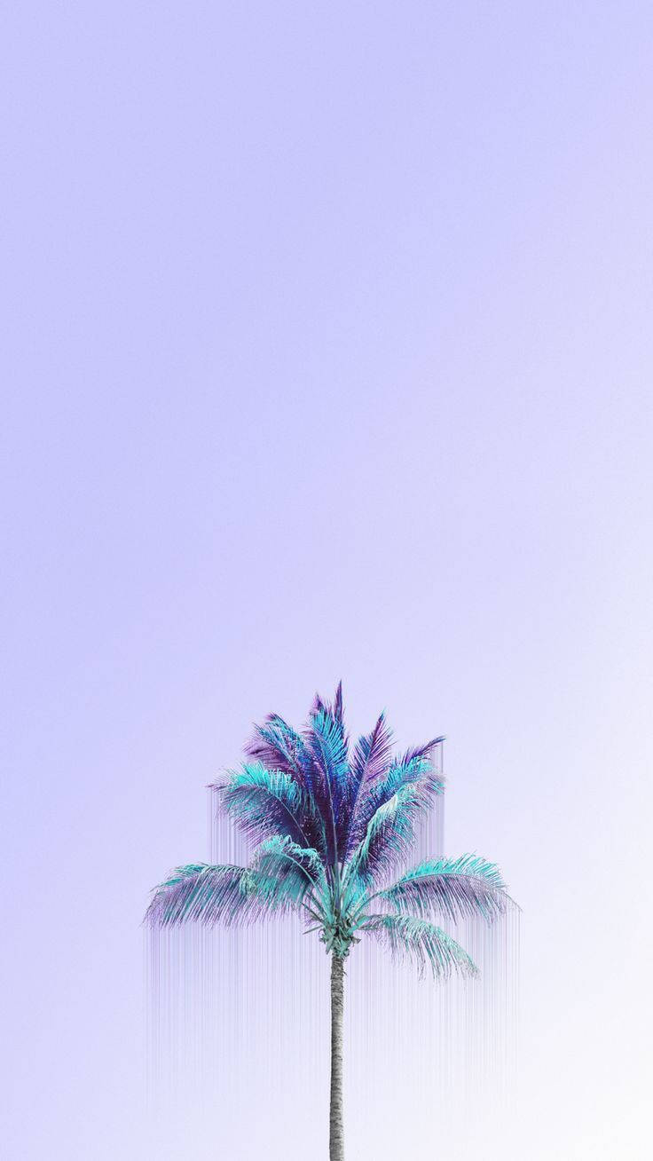 Periwinkle, minimalist palm, iridescent blue and purple fronds, HD Phone Wallpaper