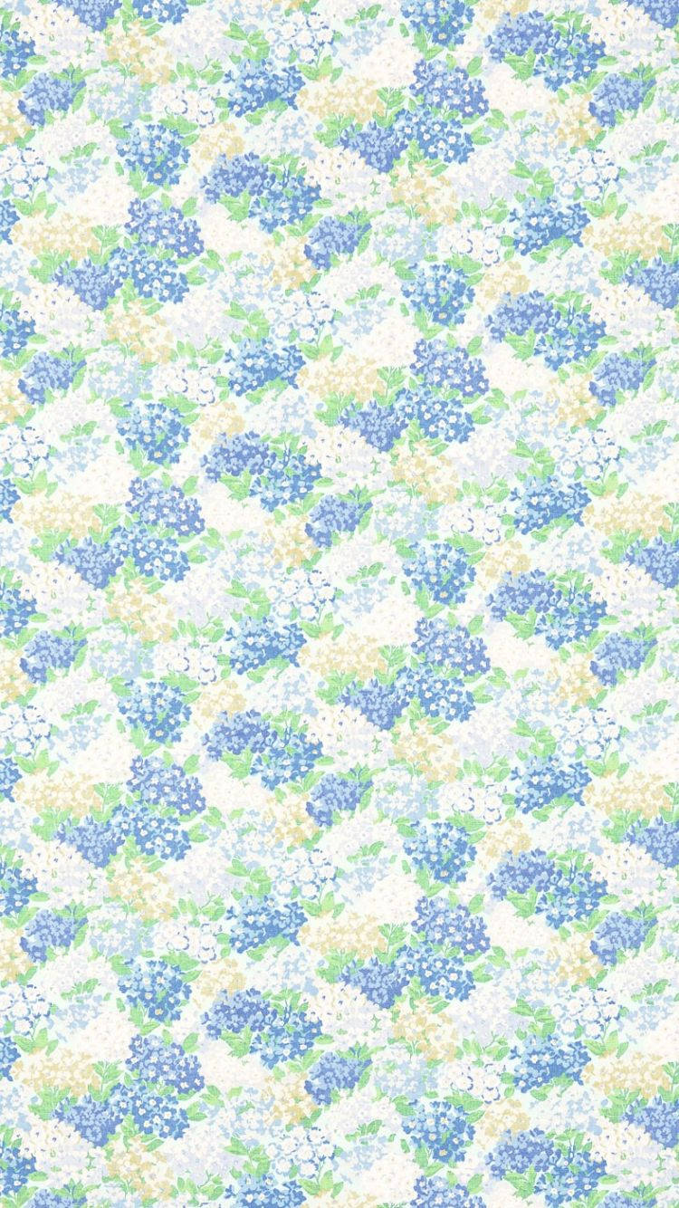 periwinkle flowers, blue and cream hydrangeas, green leaves, HD Phone Wallpaper