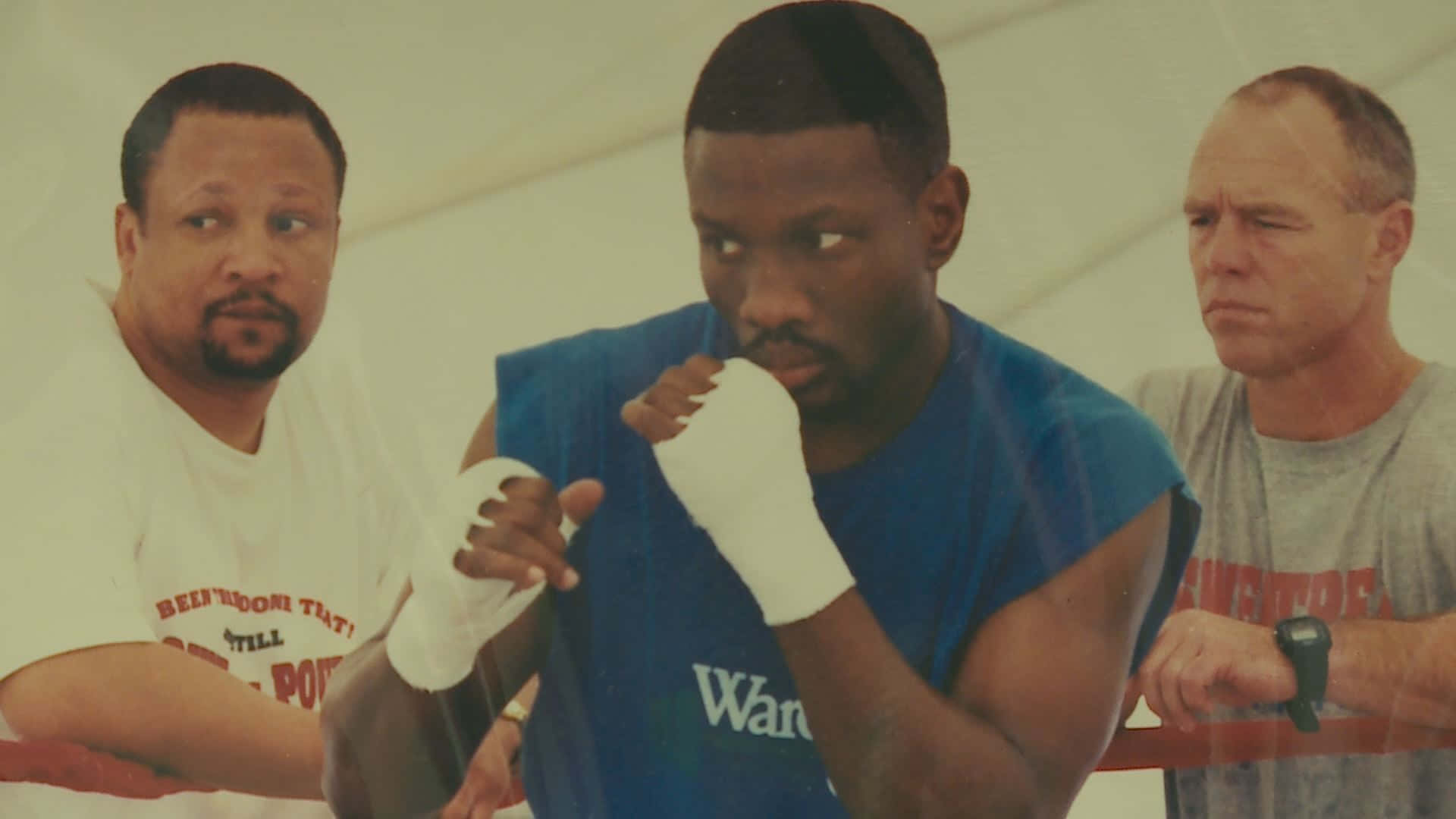 Pernell Whitaker, boxing gym, blue tank top, Full HD Desktop Wallpaper
