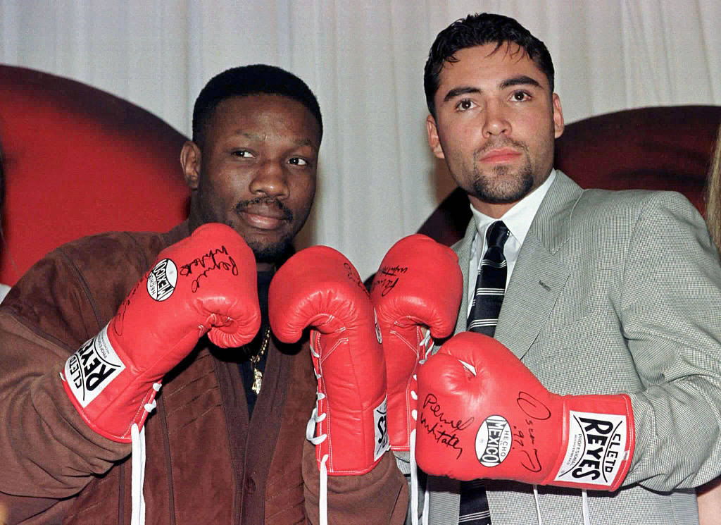 Pernell Whitaker, red signed gloves, draped curtain backdrop, SD Desktop Wallpaper